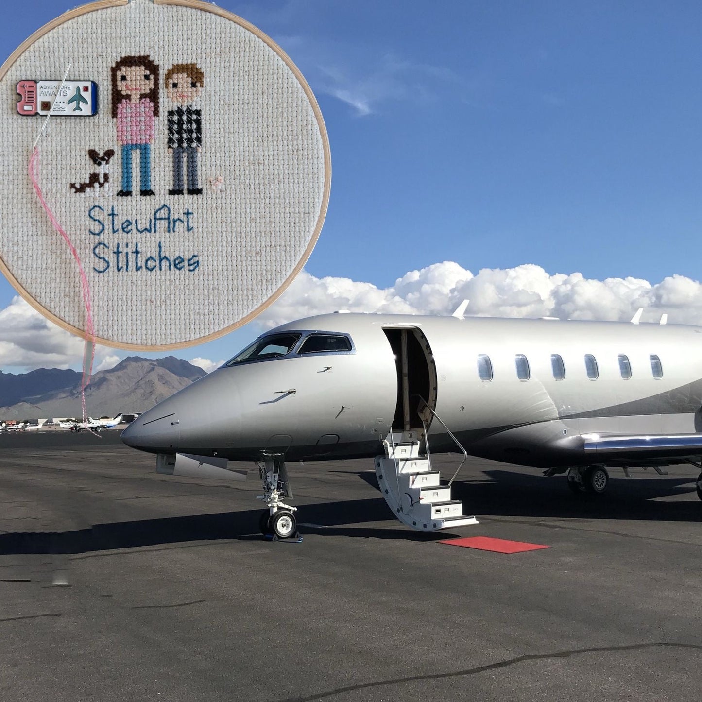 Airplane Ticket Enamel Needle Minder