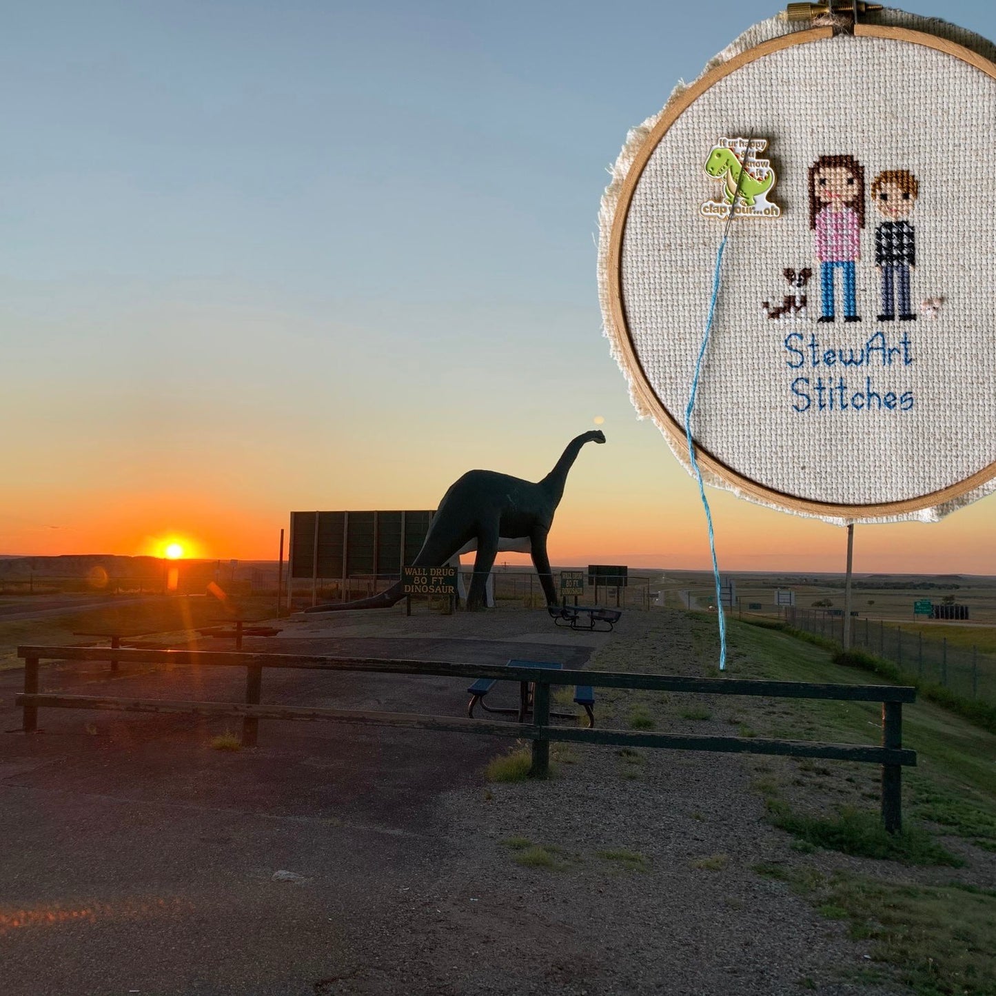 Dinosaur Enamel Needle Minder