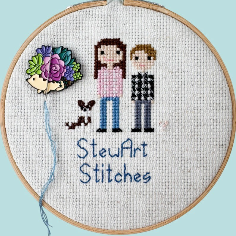 Floral Hedgehog Enamel Needle Minder