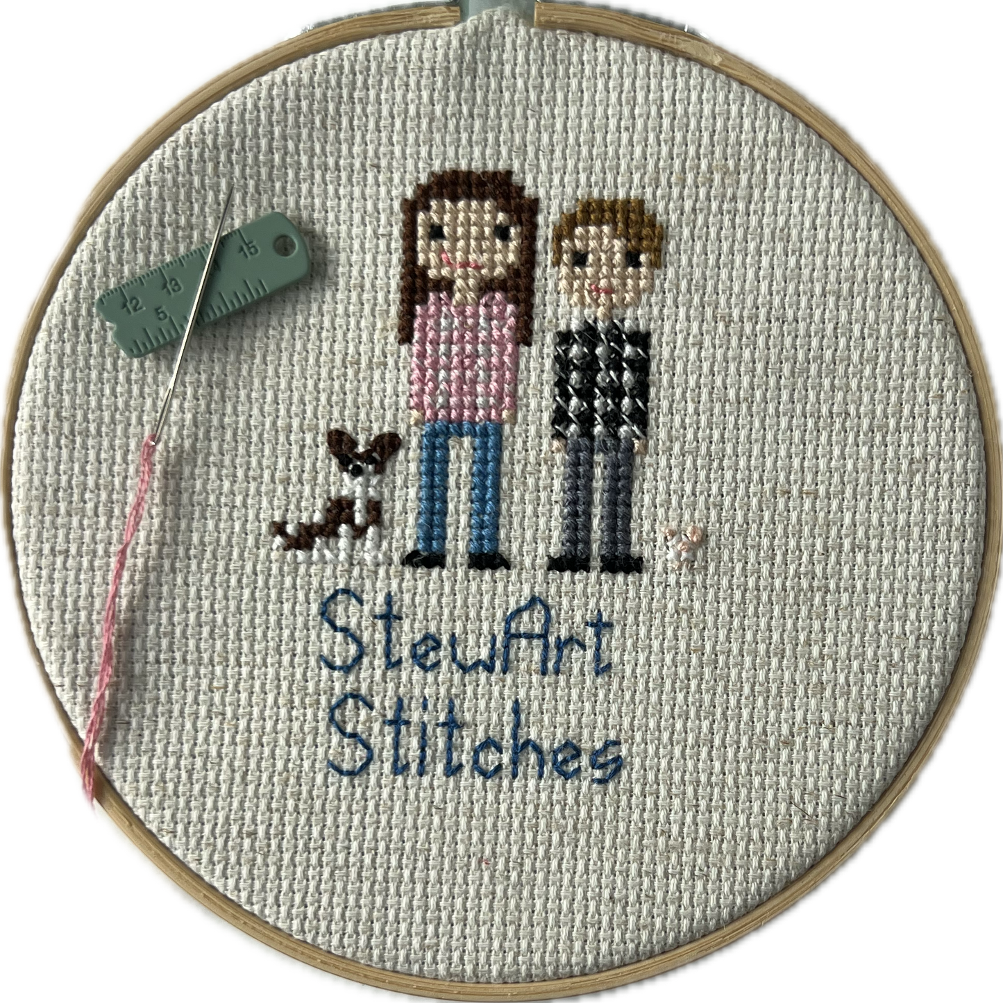 Green enamel measuring tape needle minder for cross stitch, embroidery, quilting, needlepoint, crewel, tapestry, and sewing, magnetic stitching accessory, cute pink craft tool for knitters and crocheters, durable enamel needle minder gift.