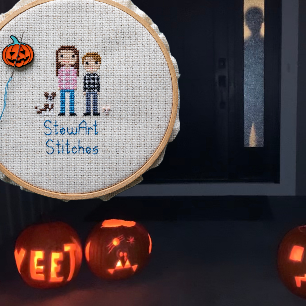 Jack o' Lantern Pumpkin Enamel Needle Minder