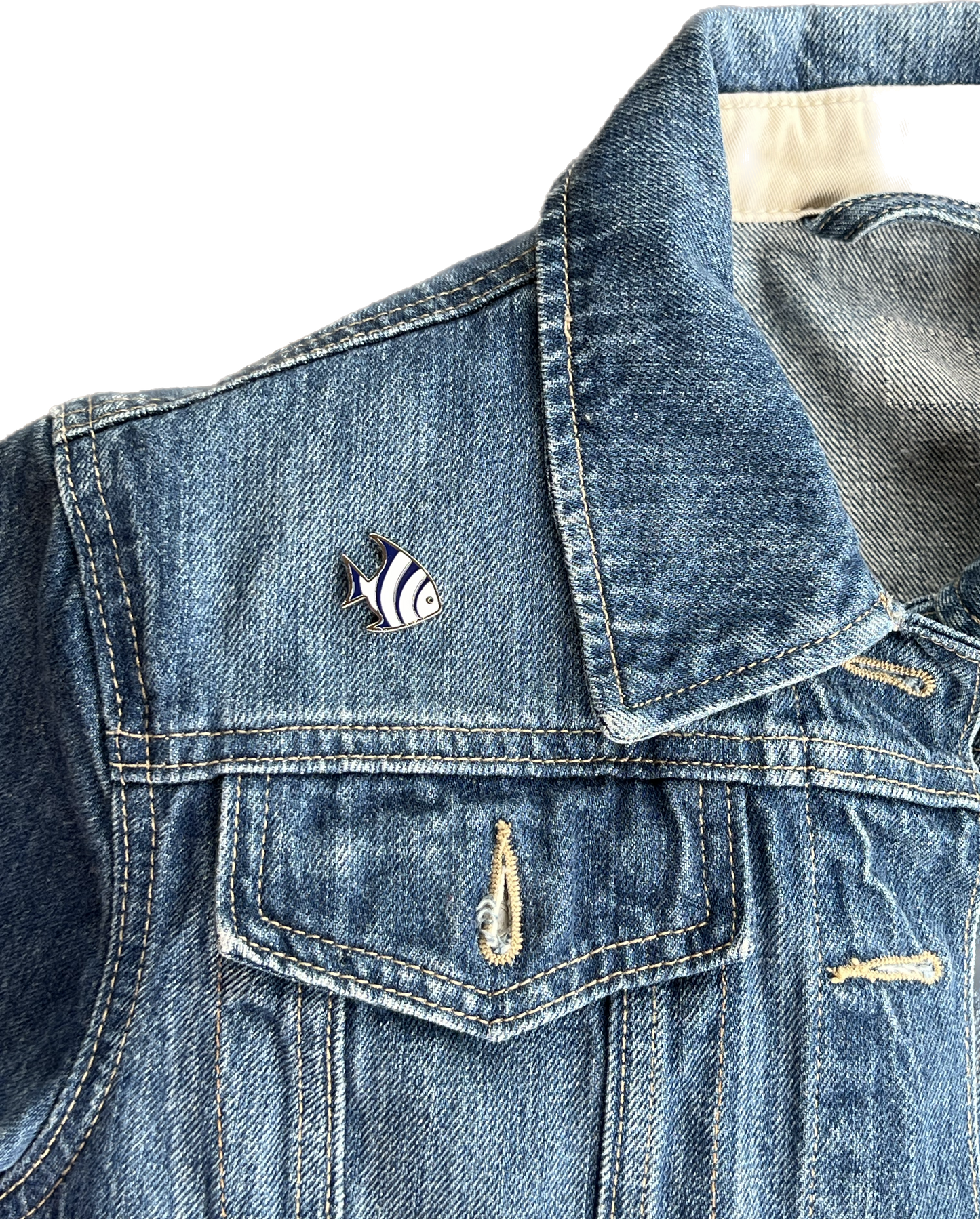 Nautical Striped Fish Enamel Magnetic Pin