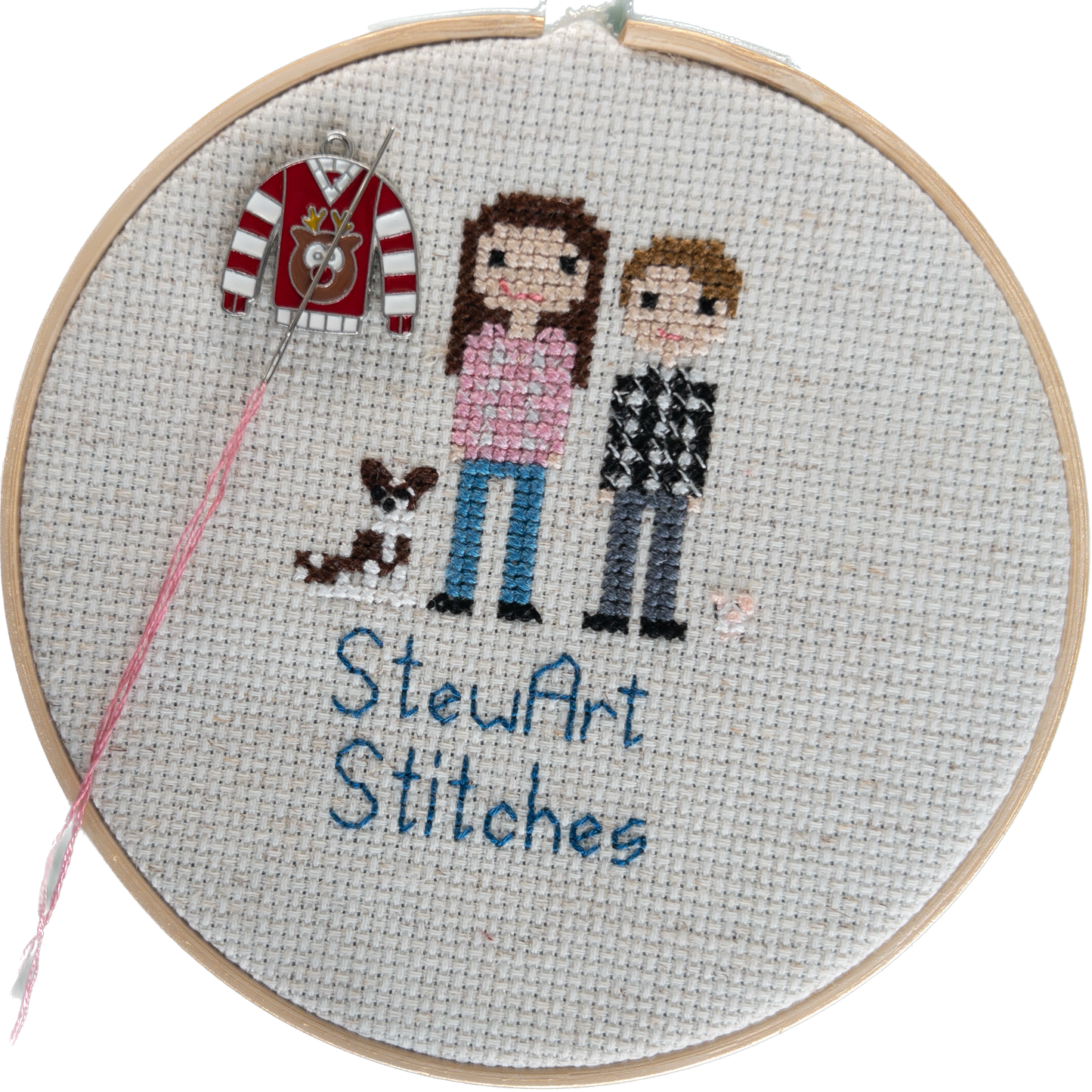 Reindeer Christmas Sweater Enamel Needle Minder