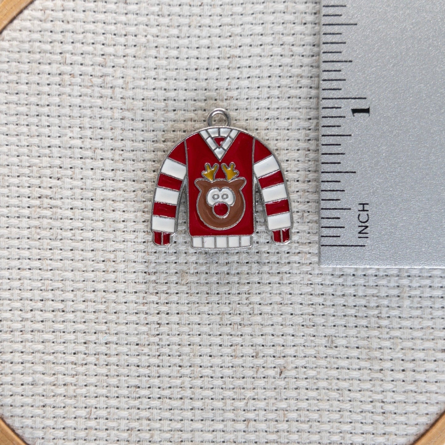 Reindeer Christmas Sweater Enamel Needle Minder
