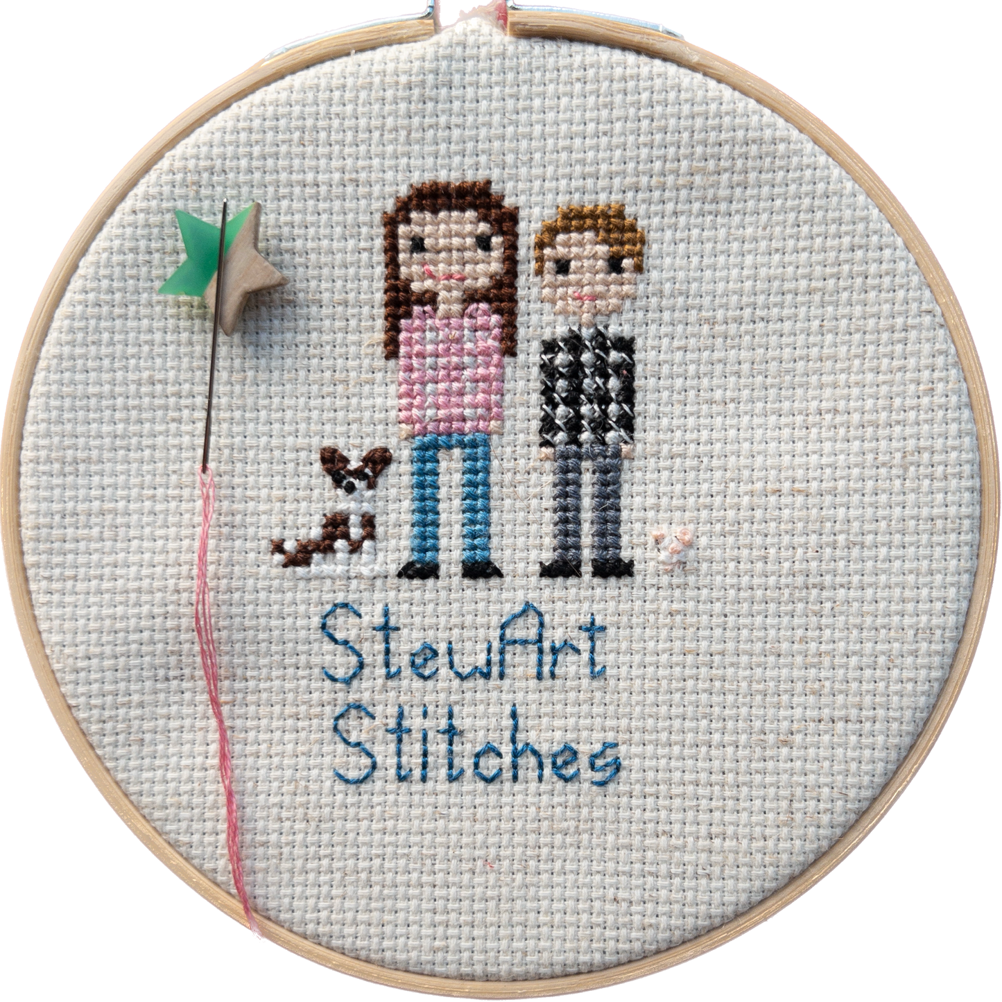 Star shaped magnetic needle minder with green resin and natural wood – ideal for cross stitch, embroidery, needlepoint, quilting, and hand sewing. A unique and functional needle holder for stitchers and crafters.