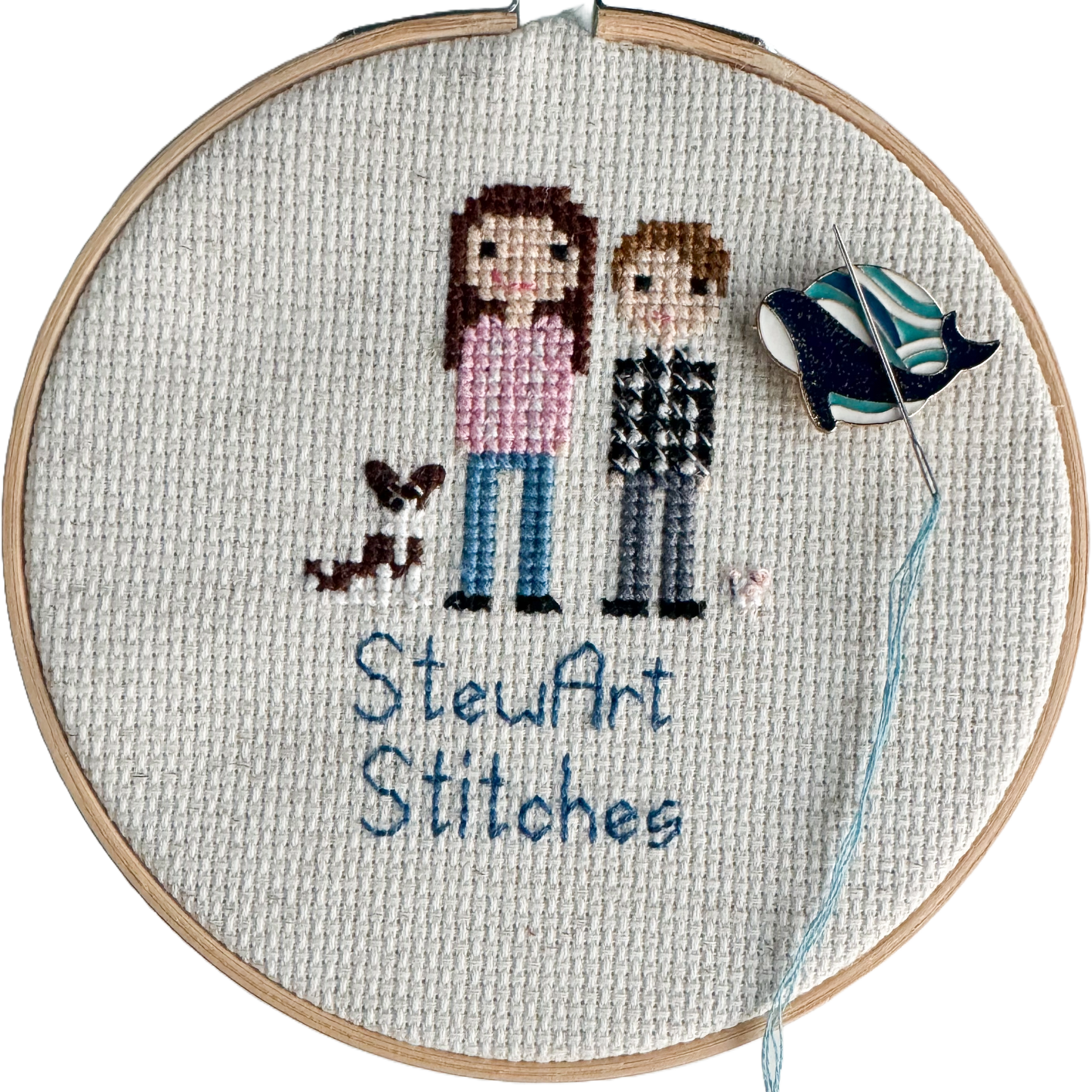 Whale Enamel Needle Minder