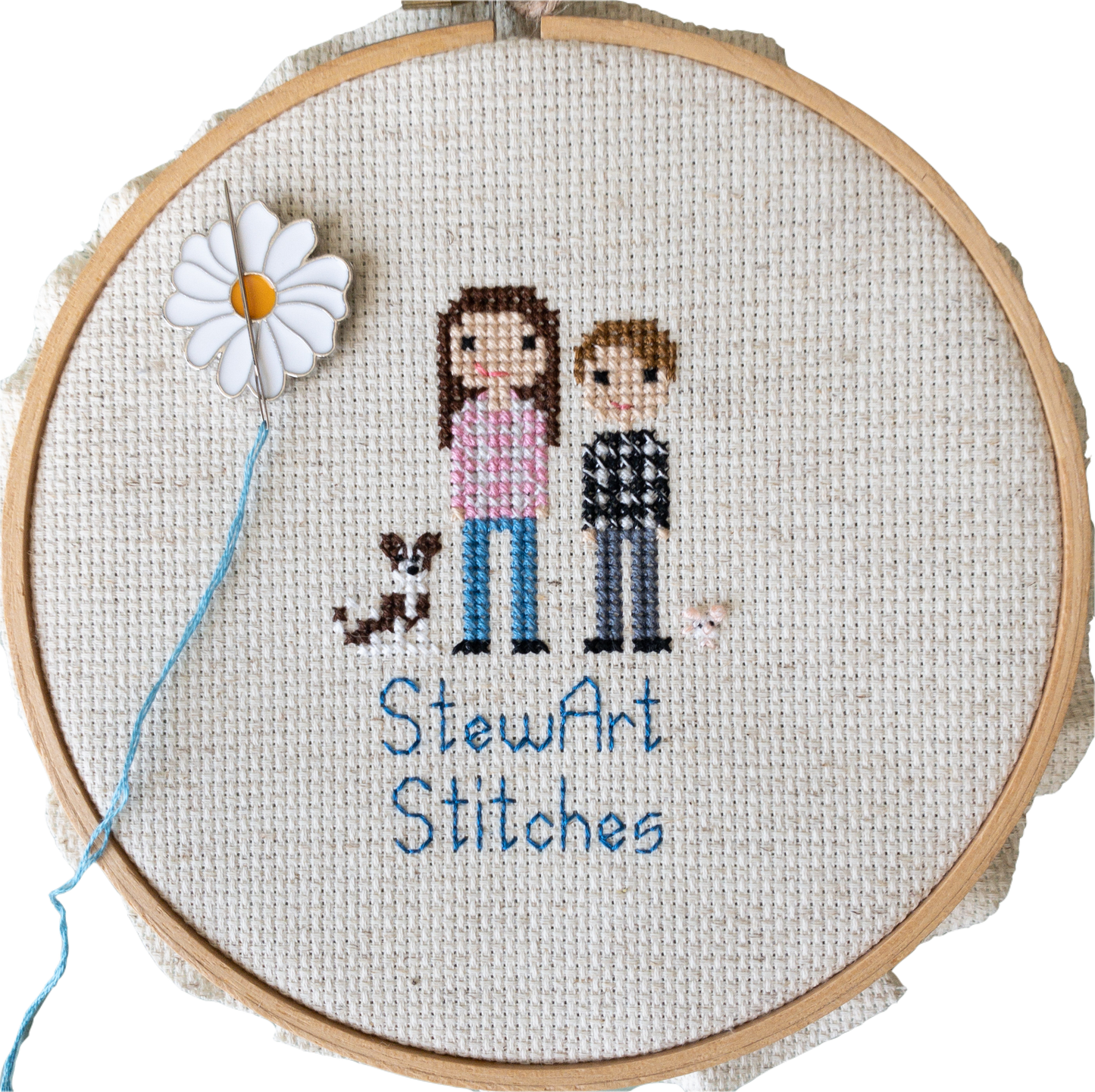 White Daisy Flower Enamel Needle Minder