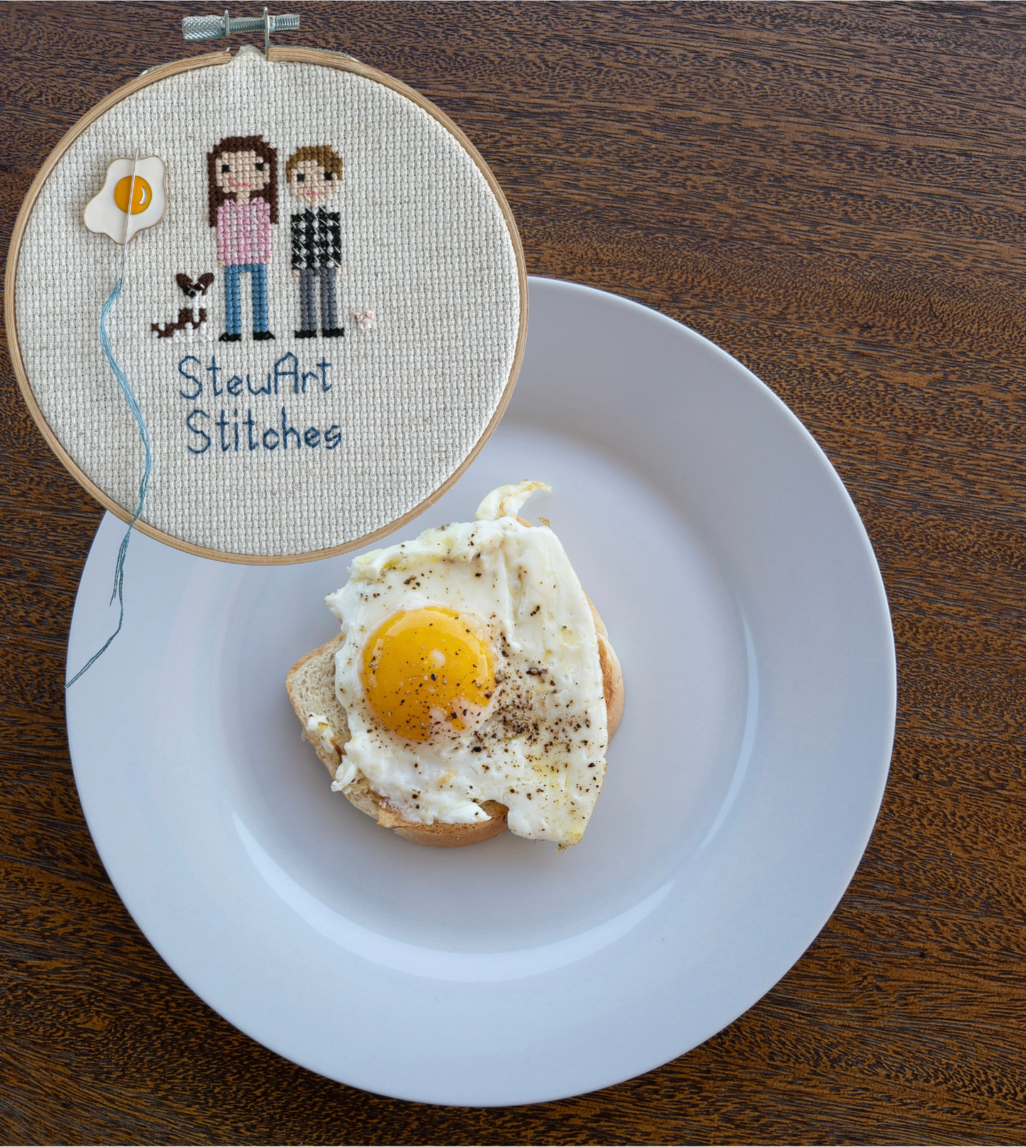 Fried Egg Magnetic Enamel Needle Minder
