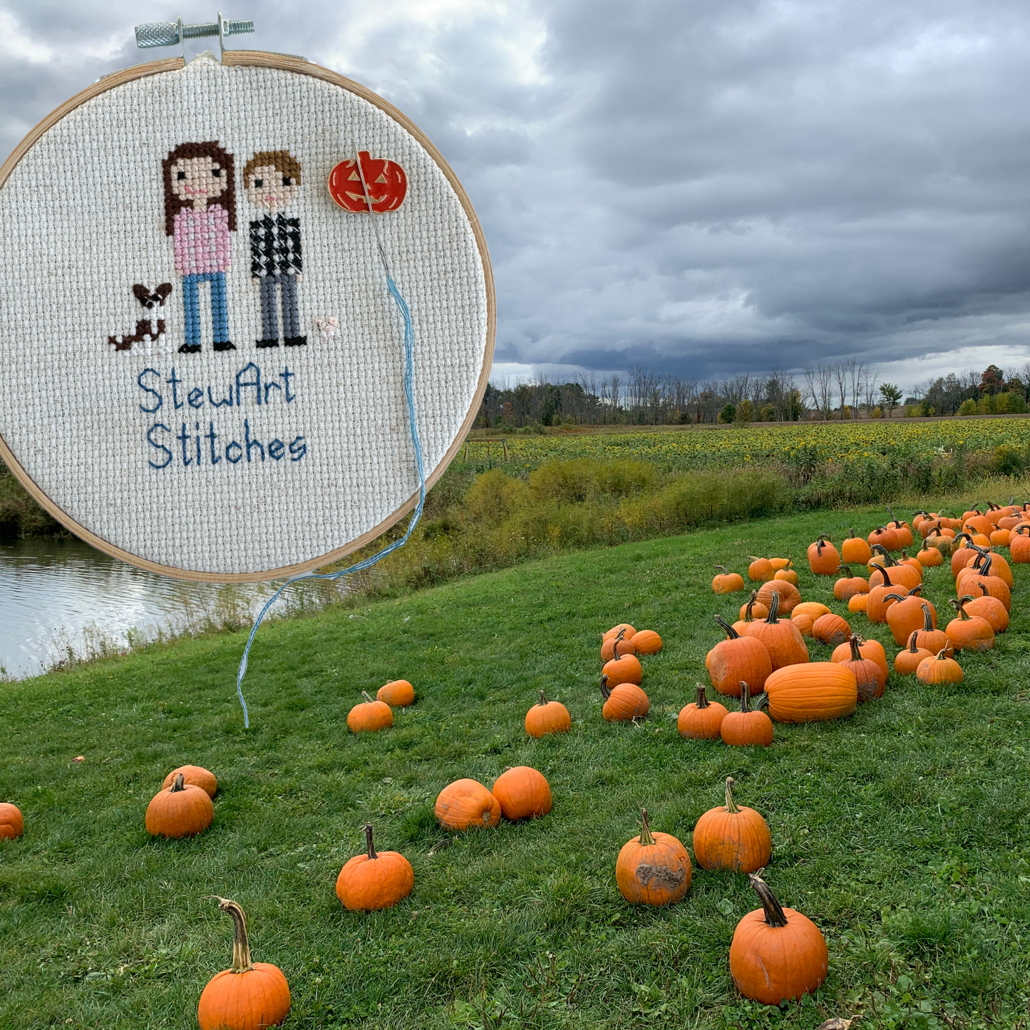 Jack o' Lantern Pumpkin Enamel Needle Minder