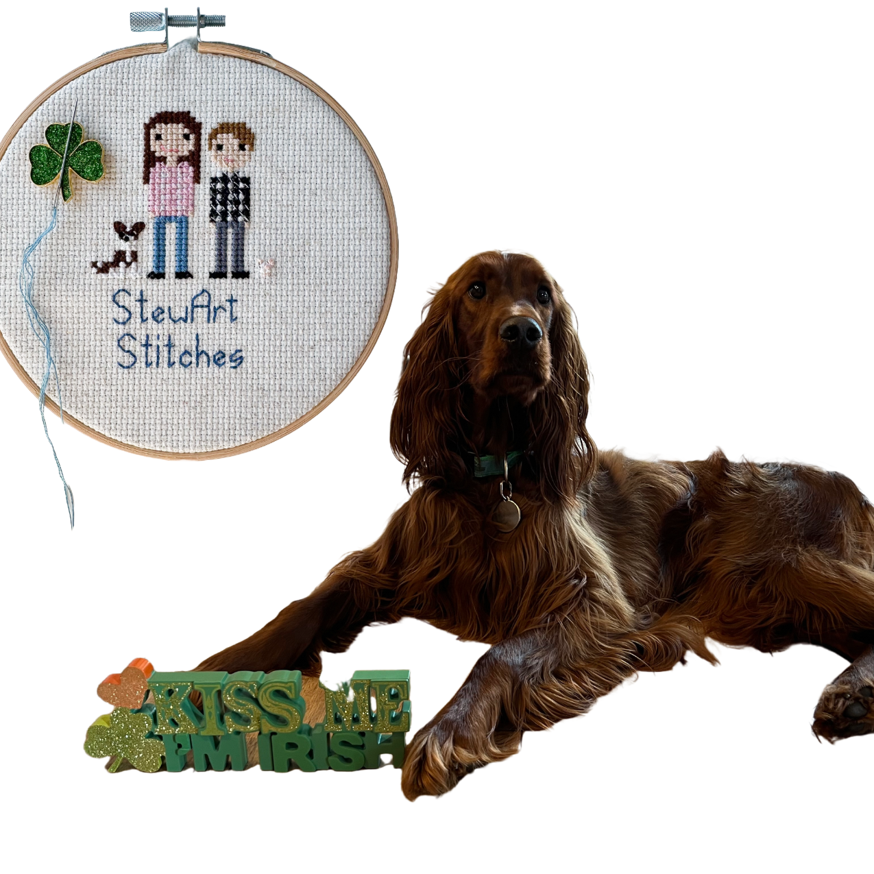 Glitter Shamrock Enamel Needle Minder