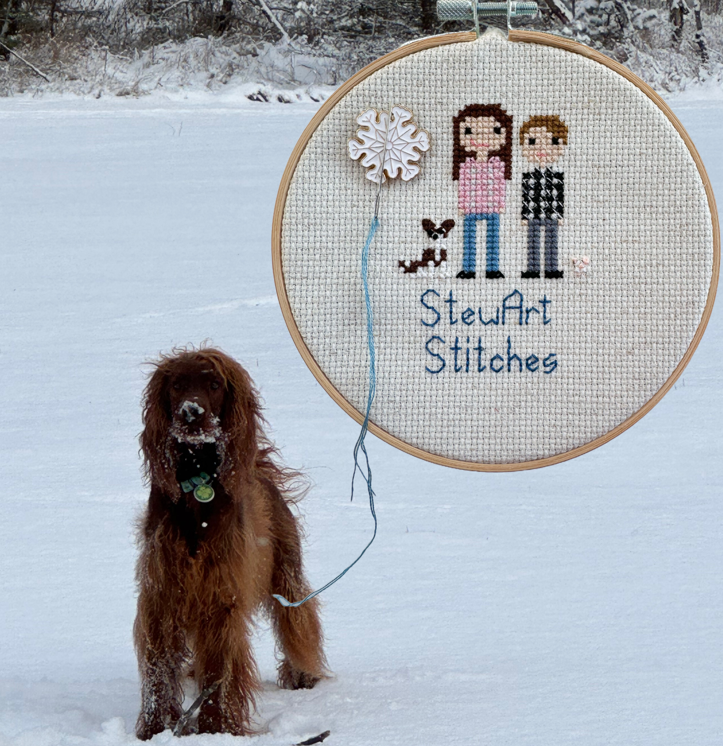 Snowy Winter Enamel Needle Minders - set of 3