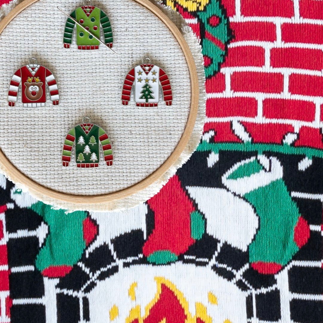 Christmas sweater needle minders