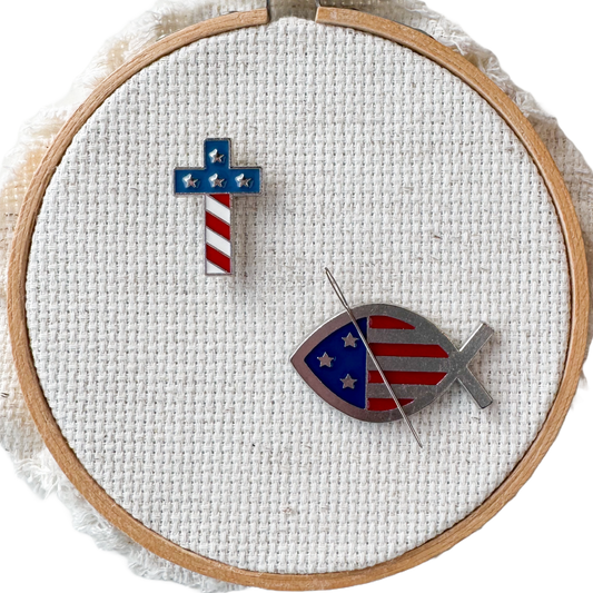 American Flag Magnetic Enamel Needle Minder