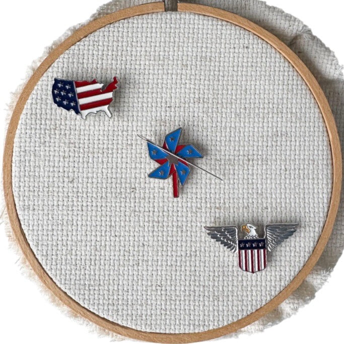 American Flag Magnetic Enamel Needle Minders