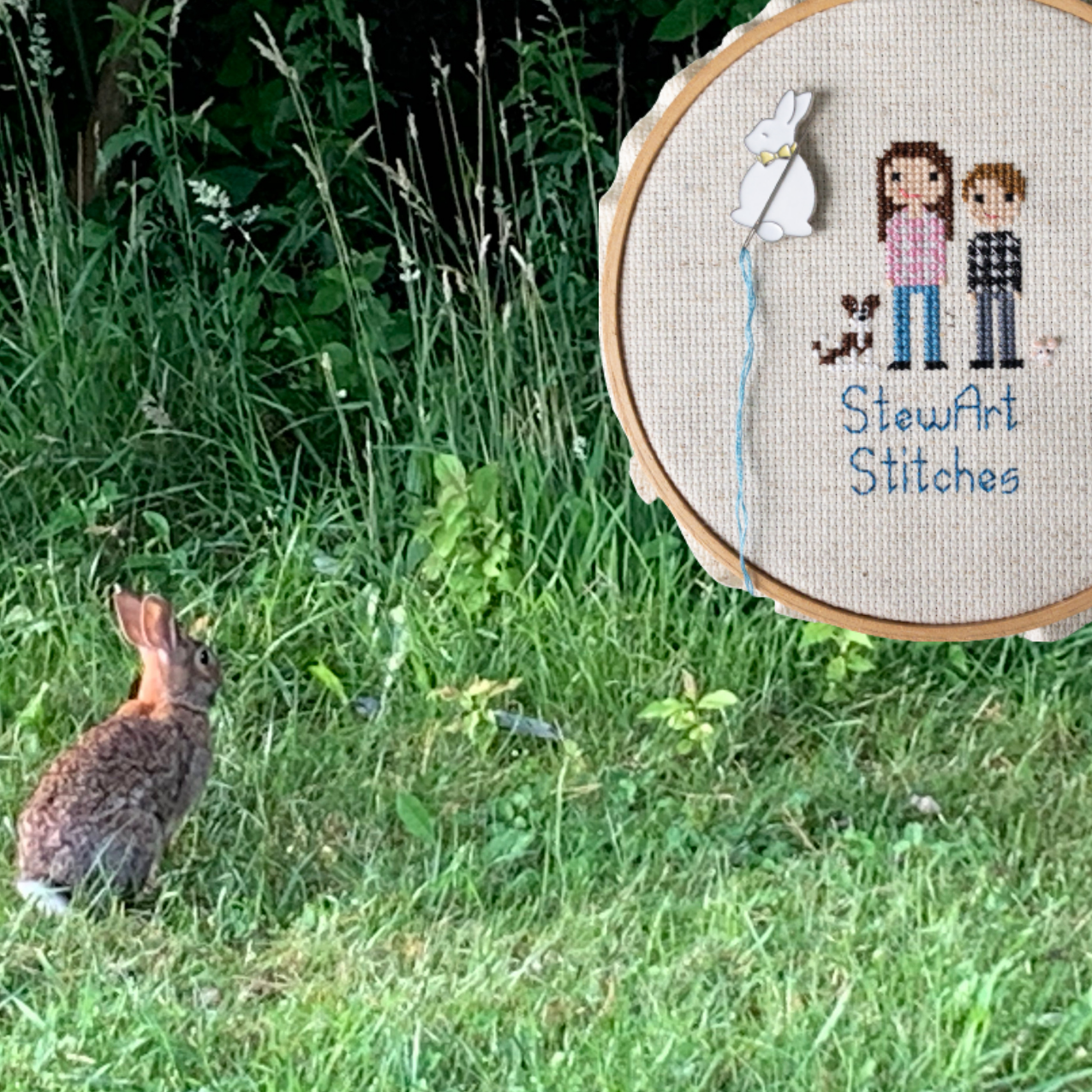 Bunny Rabbit Enamel Needle Minder