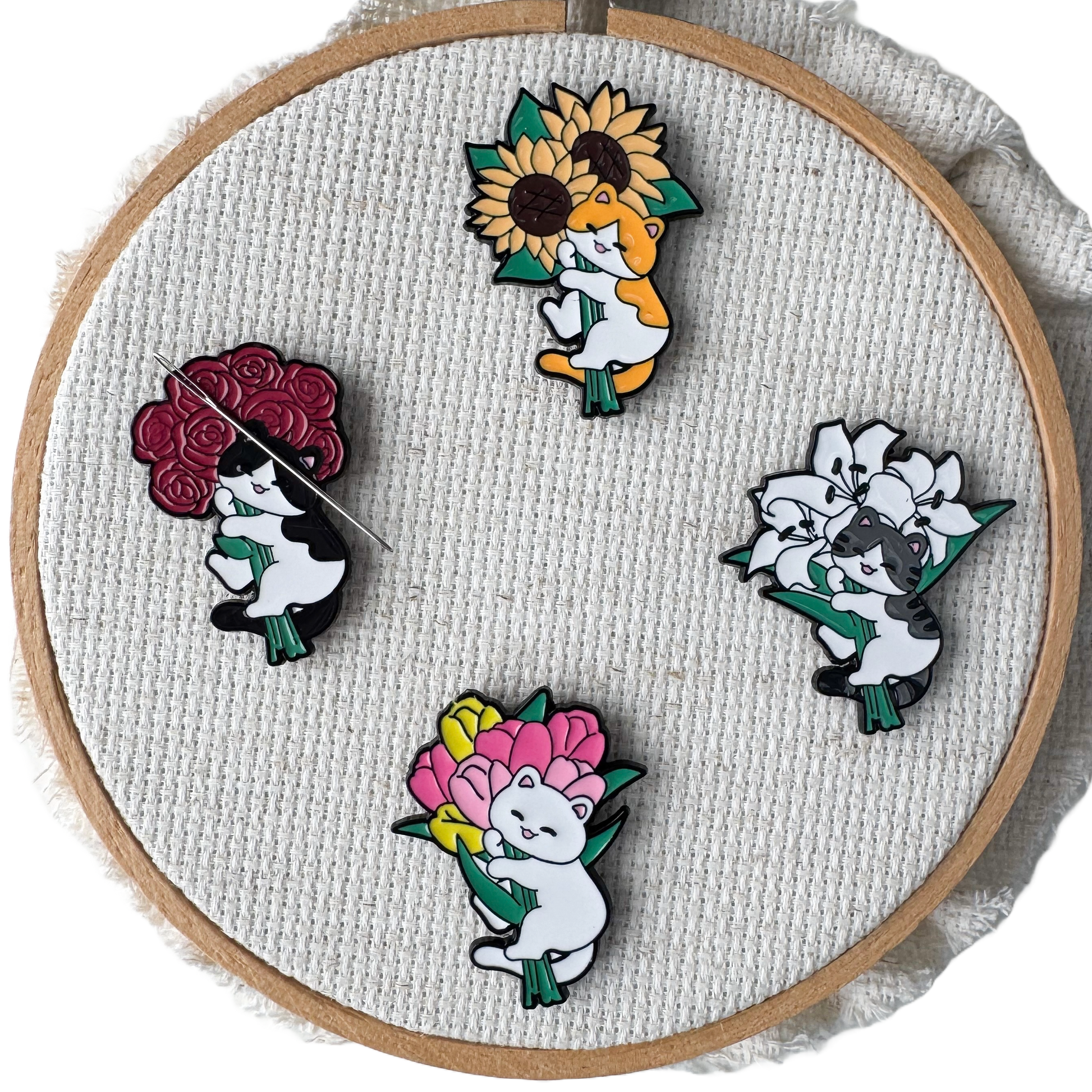 Cat Magnetic Enamel Needle Minder