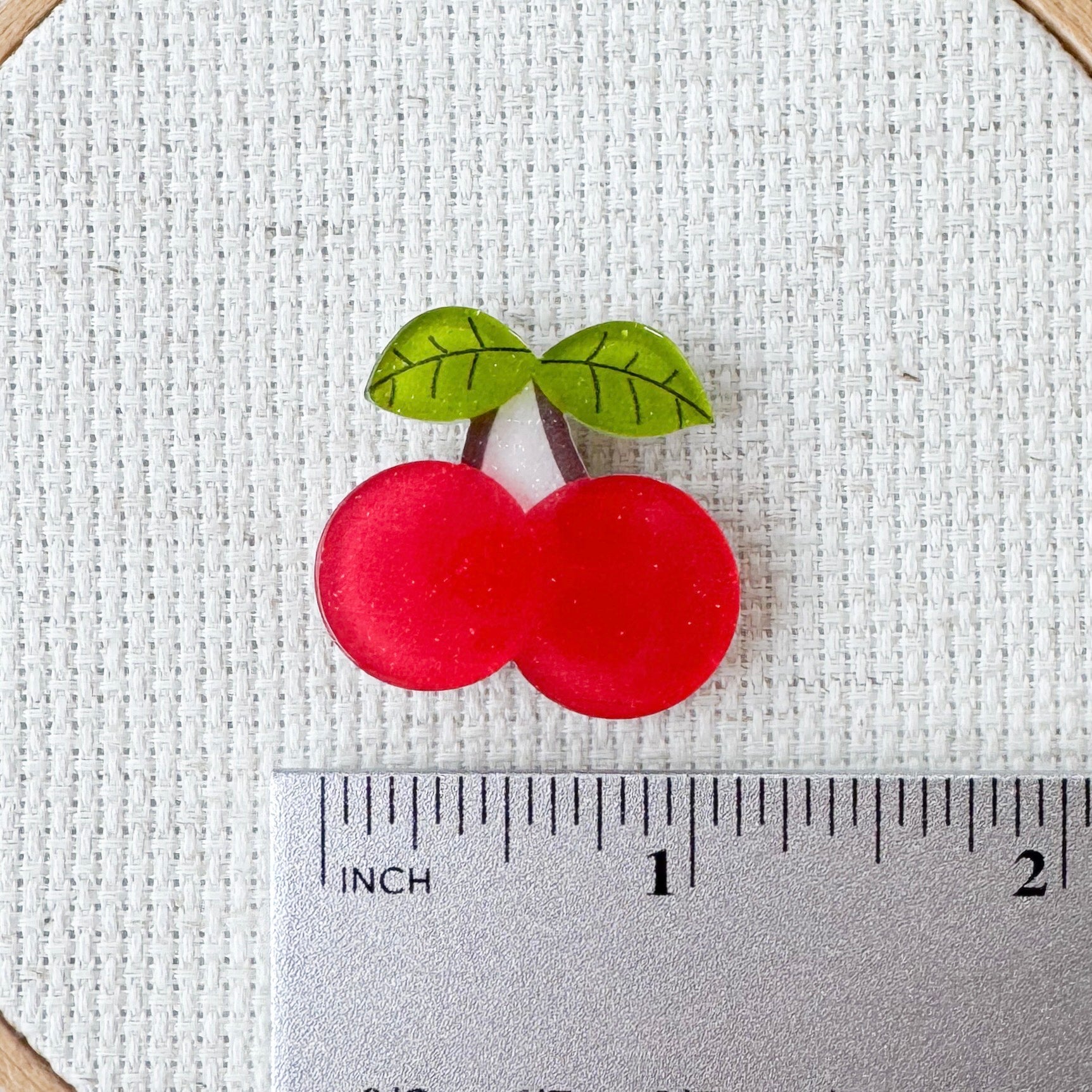 Cherry Acrylic Enamel Needle Minder