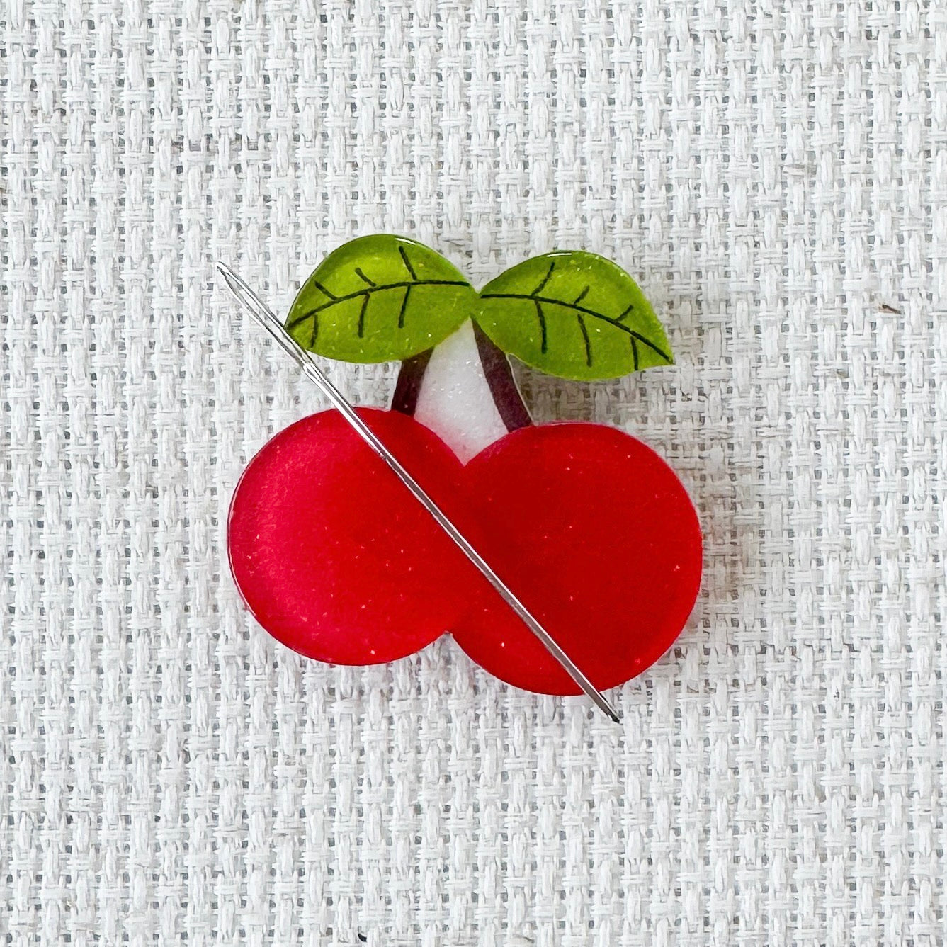Cherry Acrylic Enamel Needle Minder