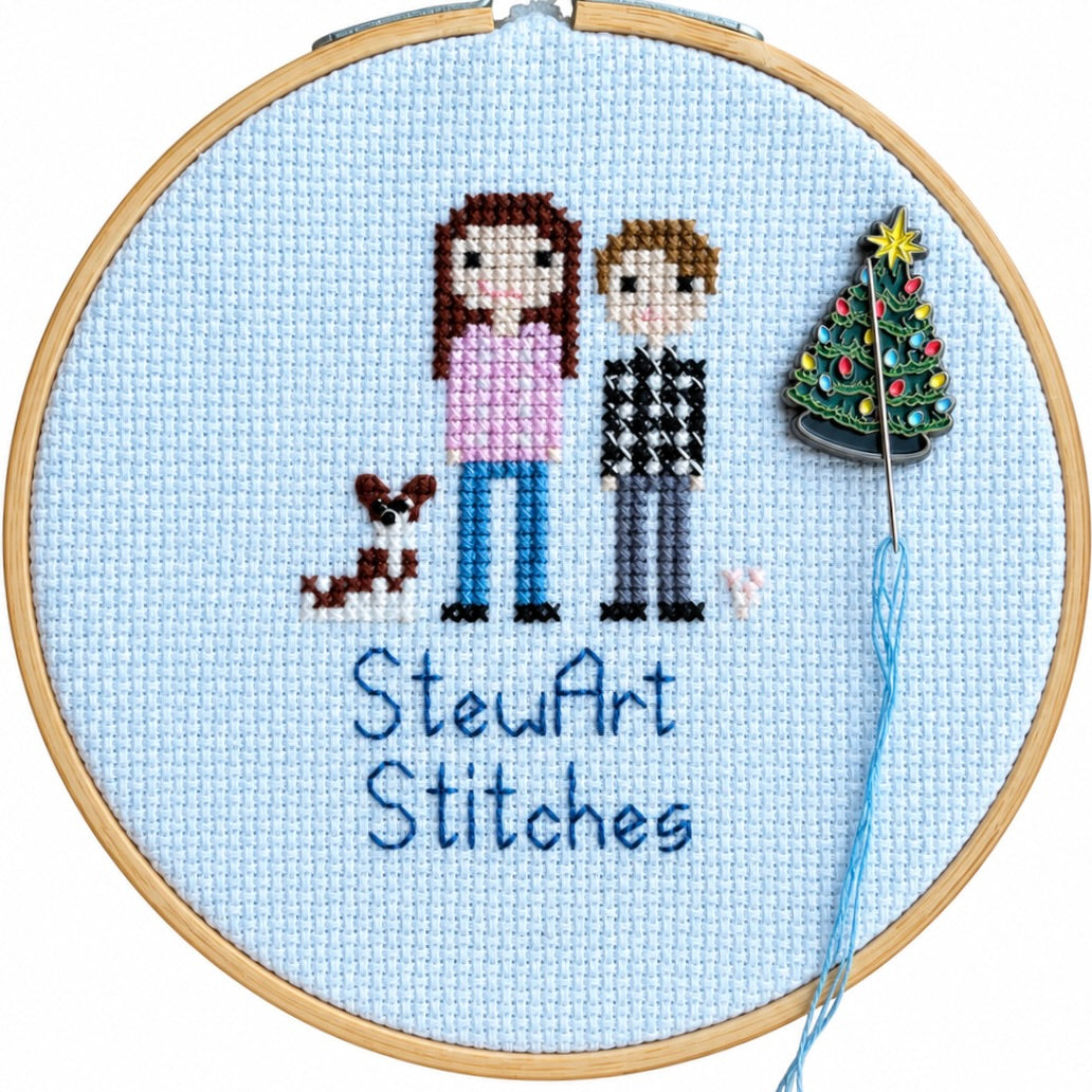  Christmas Tree Enamel Needle Minder  . Magnetic needle holder for cross stitch, needlepoint, embroidery, quilting, sewing and other stitching projects.