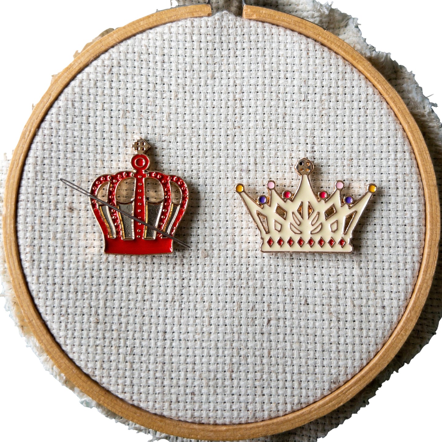 Crown Enamel Needle Minders
