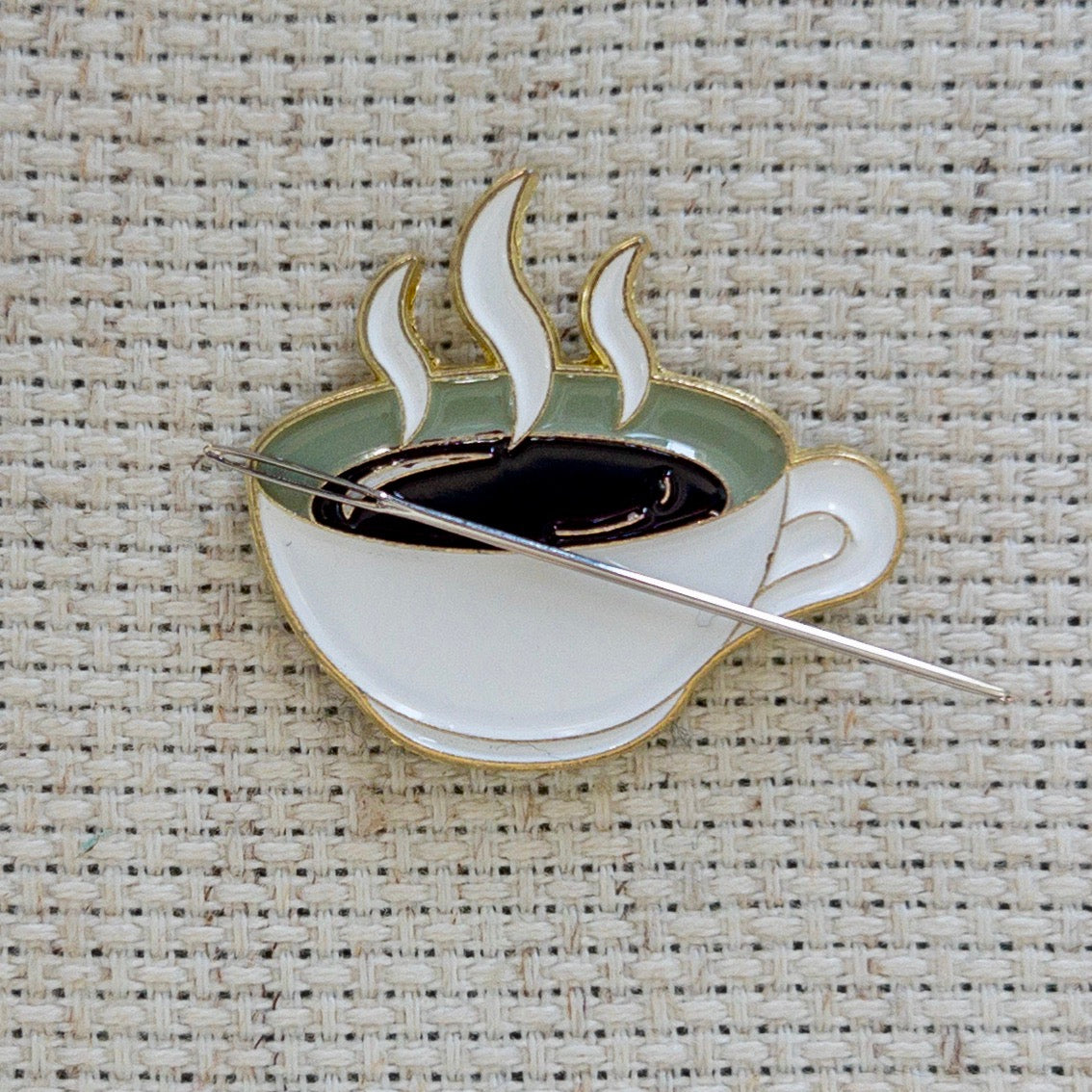 Cup of Coffee Magnetic Enamel Needle Minder