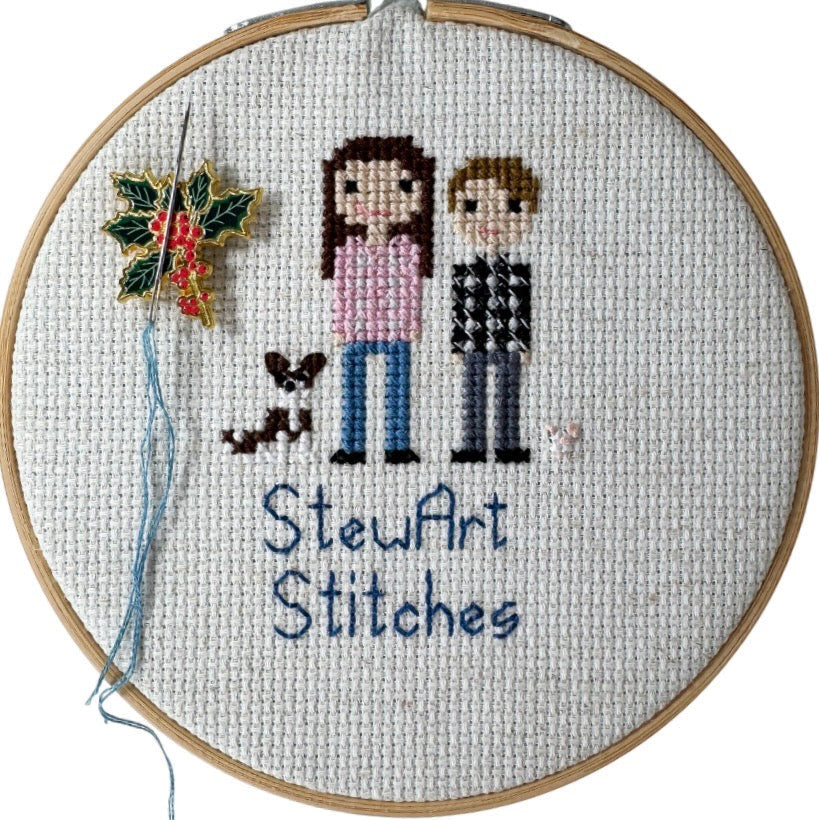 Holly Enamel Magnetic Needle Minder — add a festive floral touch to your cross stitch, embroidery, needlepoint, quilting, or hand sewing! A merry and bright needle holder for every Christmas stitcher and crafter.