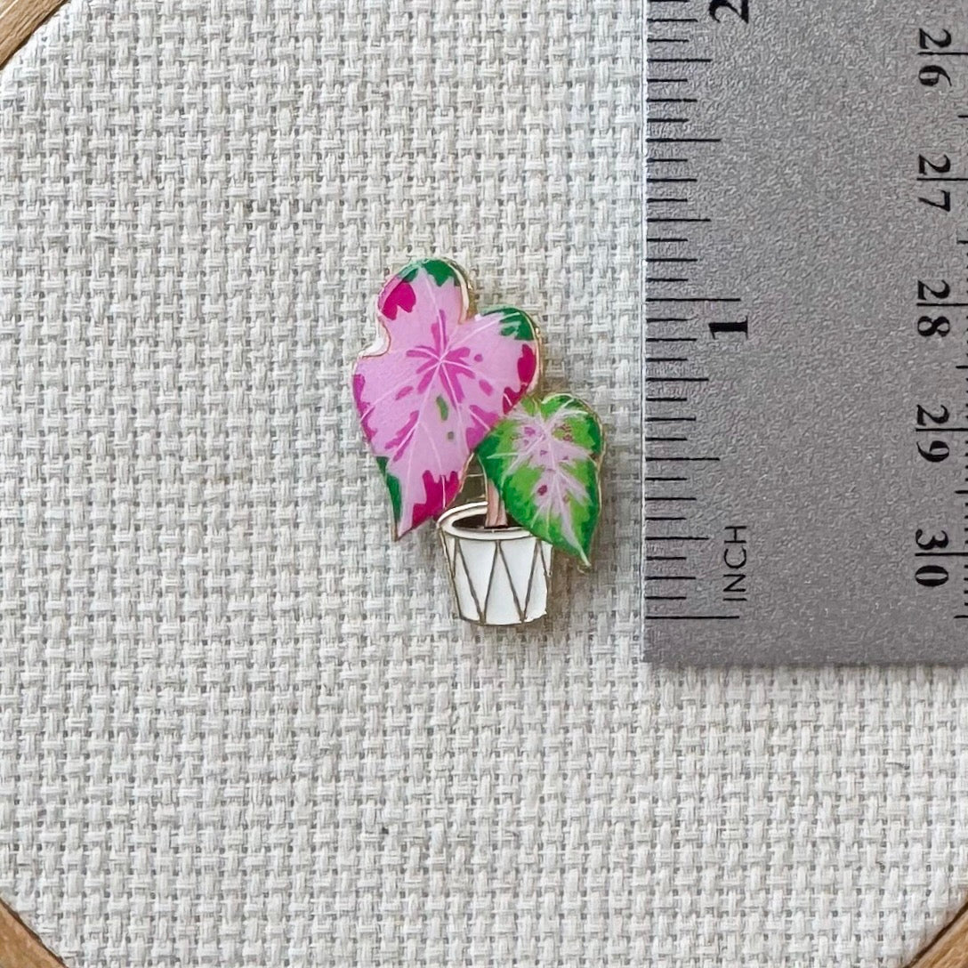 Potted House Plant Enamel Needle Minder