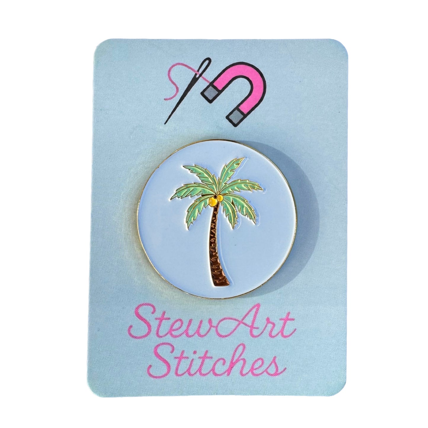 Palm Tree Blue Needle Minder