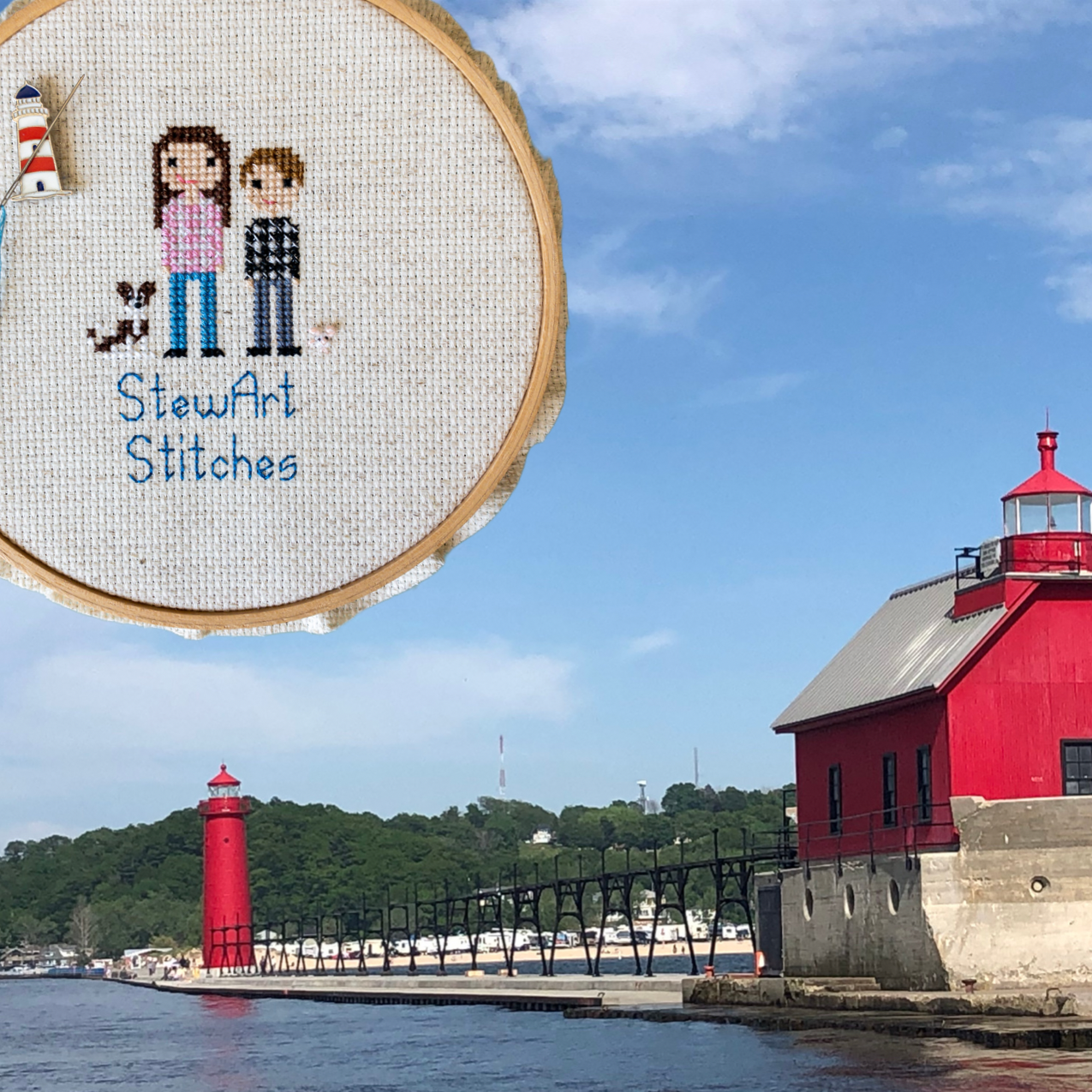Lighthouse Enamel Needle Minder