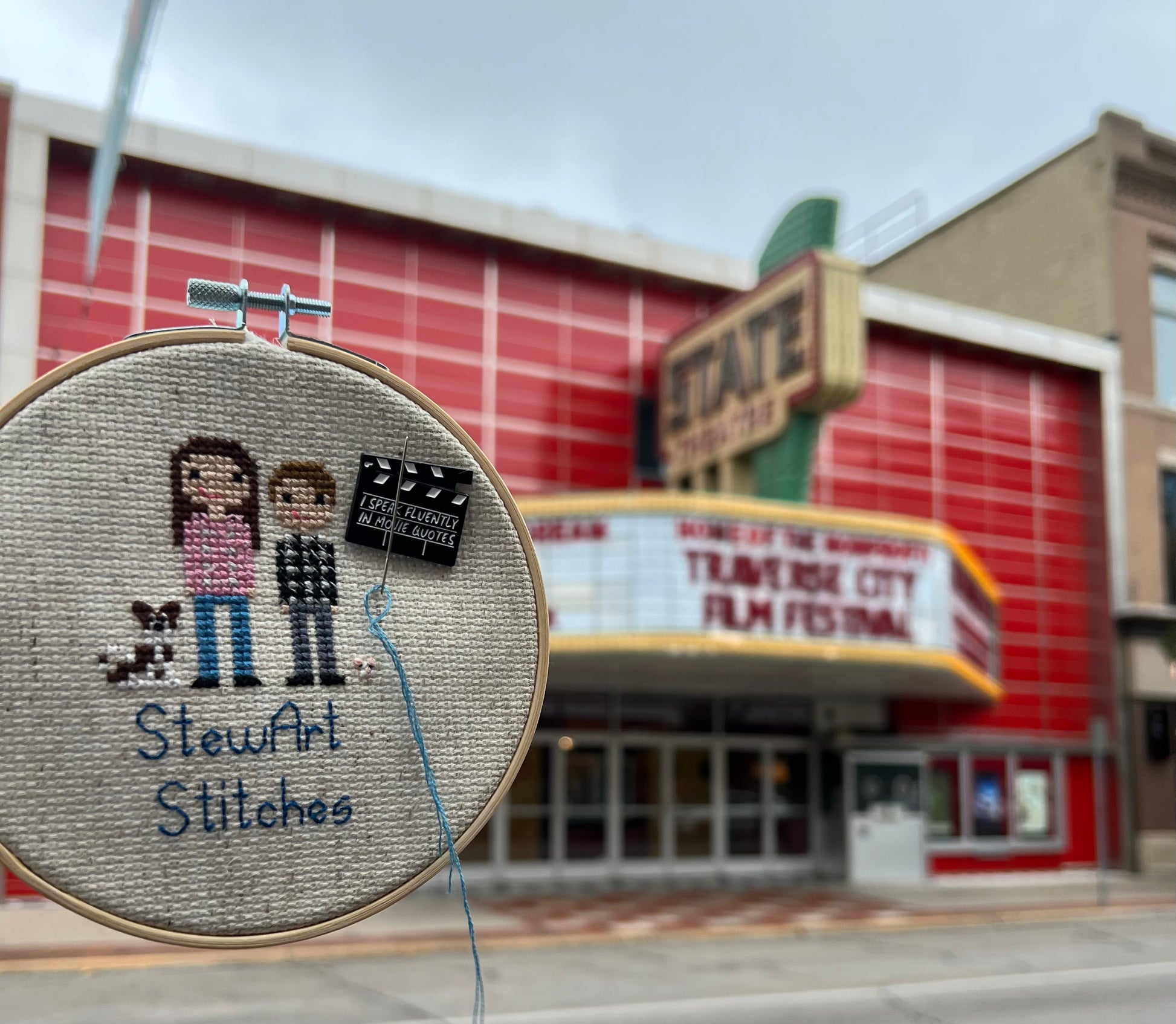 Movie Clapboard Enamel Needle Minder