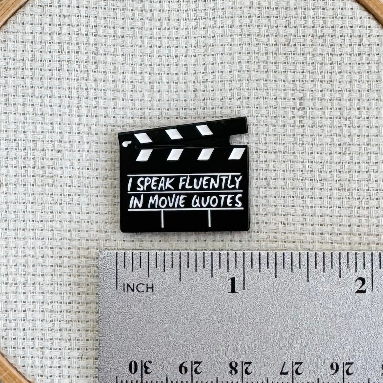 Movie Clapboard Enamel Needle Minder