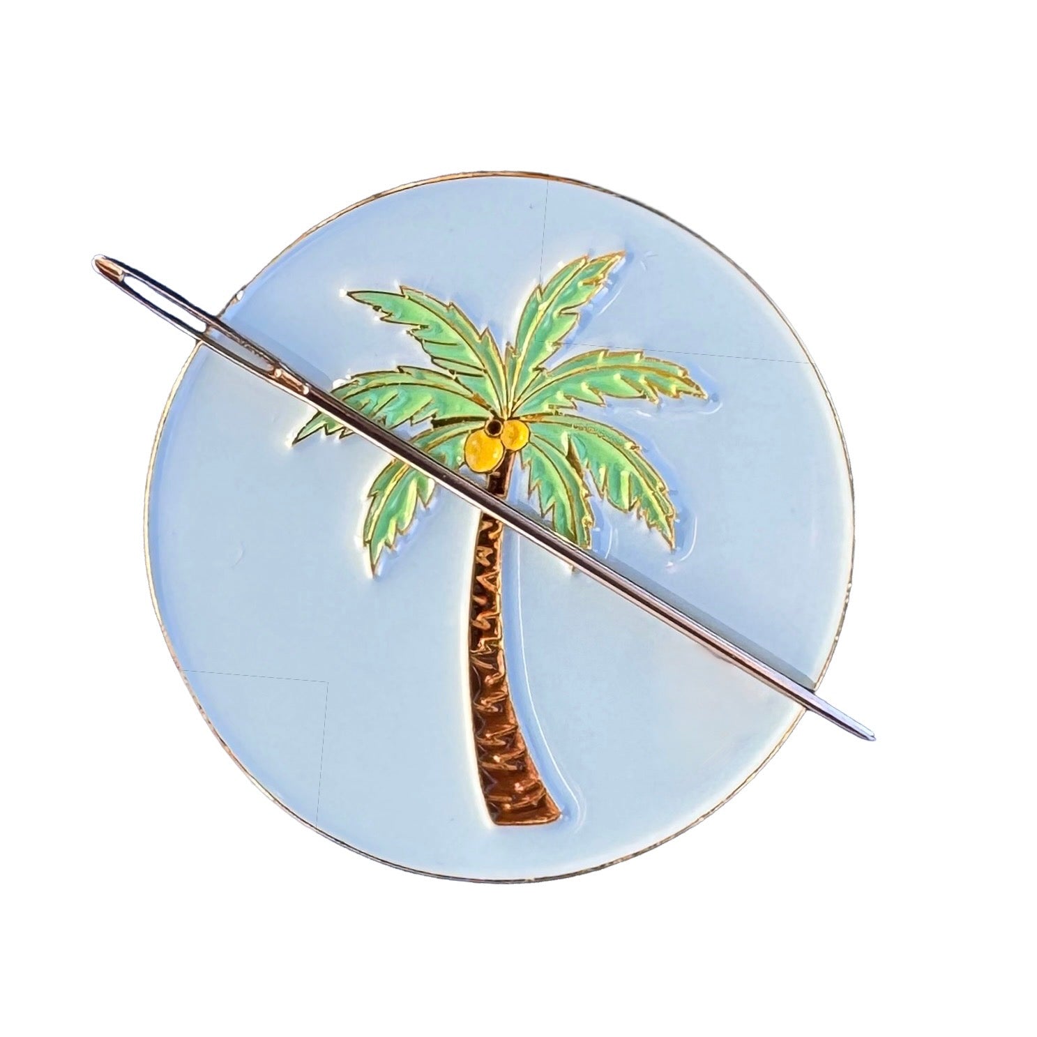 Palm Tree Blue Needle Minder