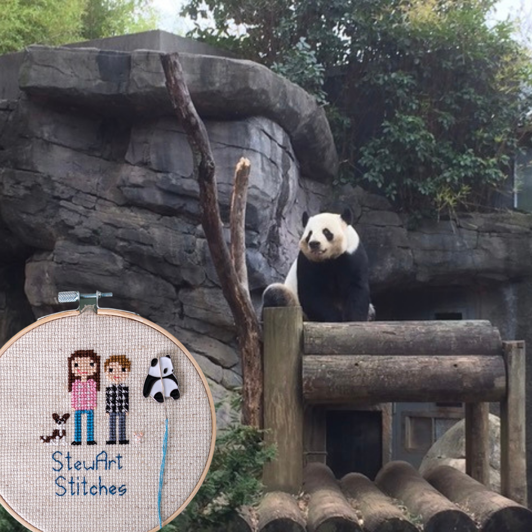 Panda Bear Enamel Needle Minder