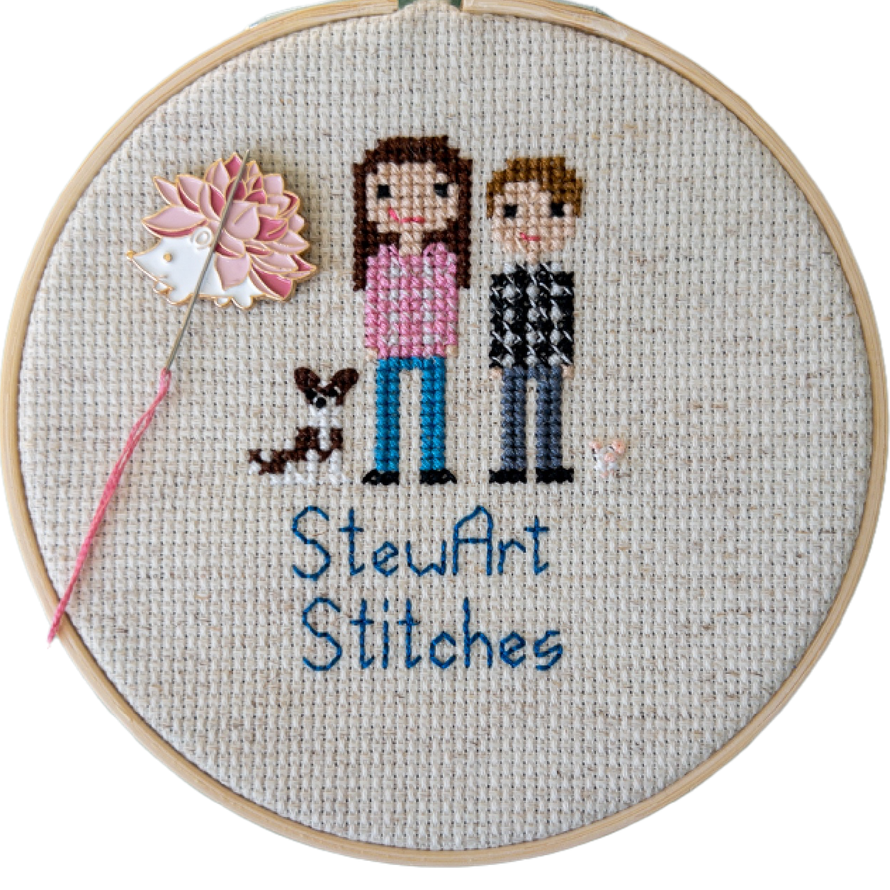 Pink Hedgehog Enamel Needle Minder