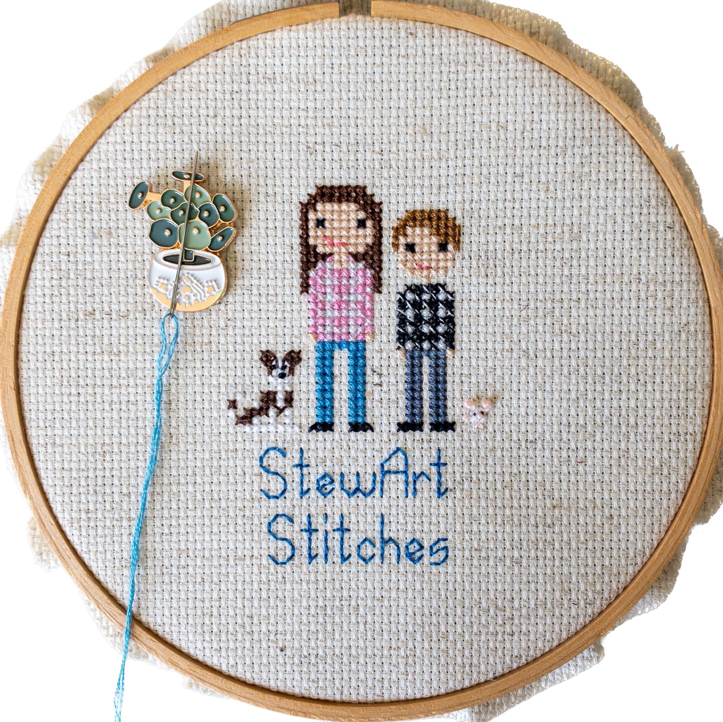 Potted House Plant Enamel Needle Minder