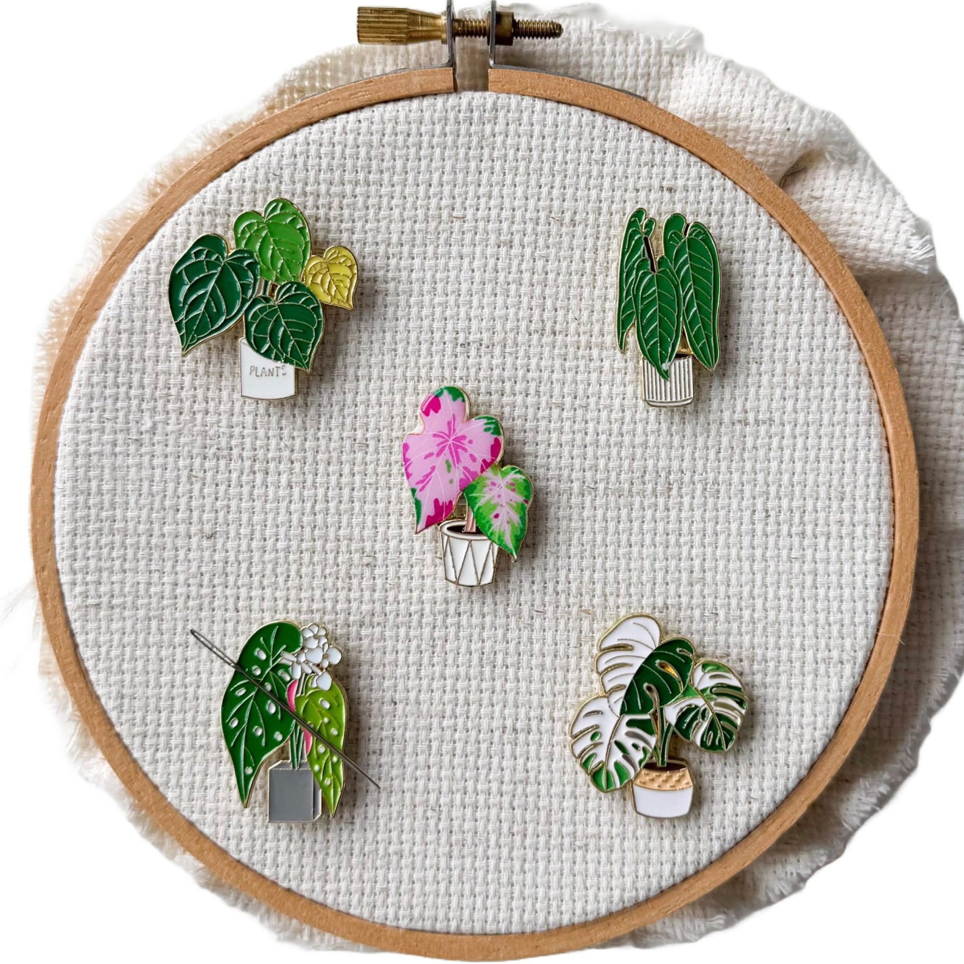 Potted House Plant Enamel Needle Minder