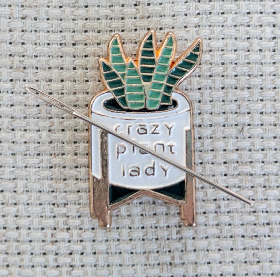 Potted House Plant Enamel Needle Minder