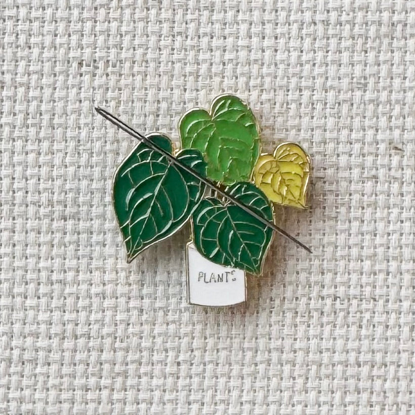 Potted House Plant Enamel Needle Minder