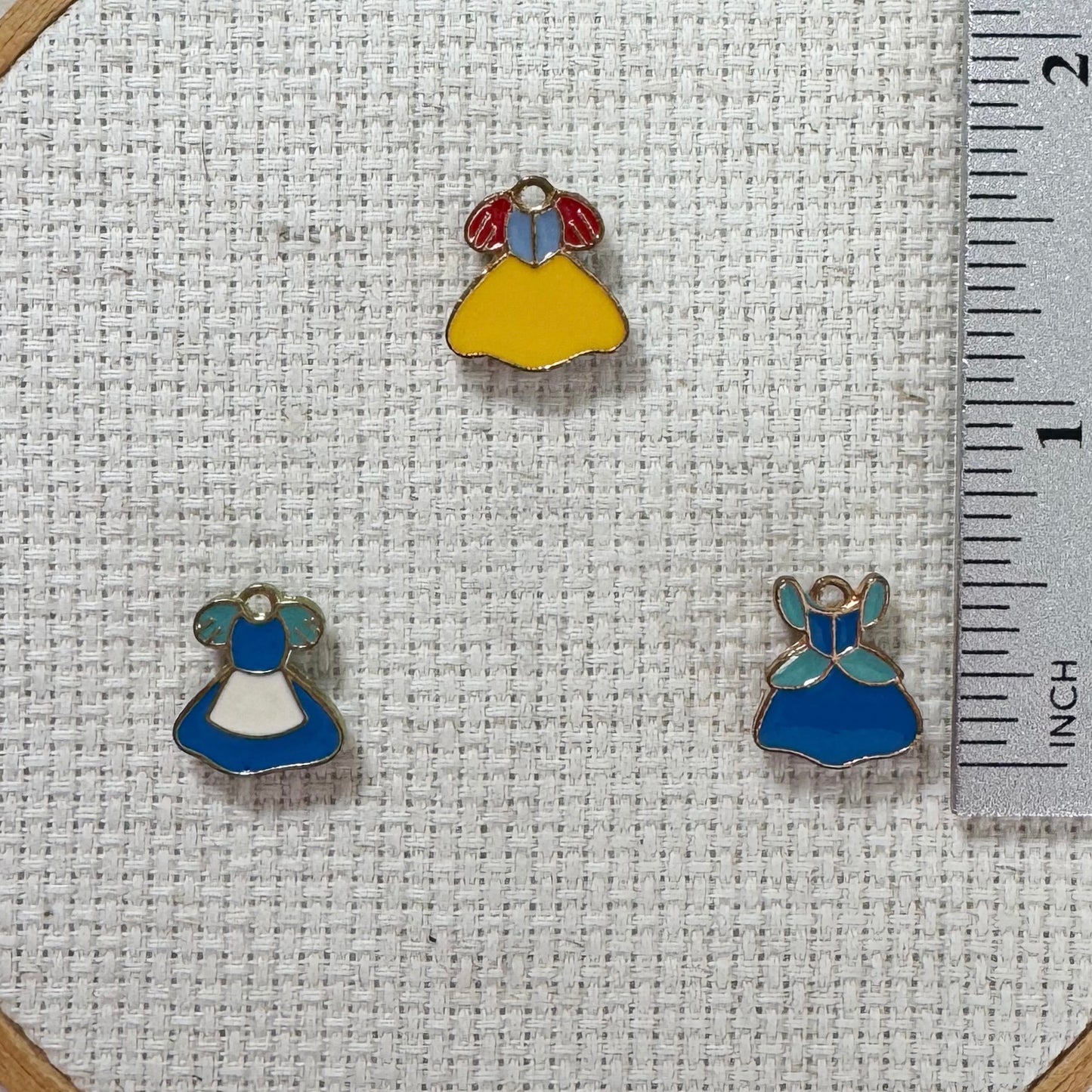 Set of 3 Princess Dresses enamel magnetic needle minders