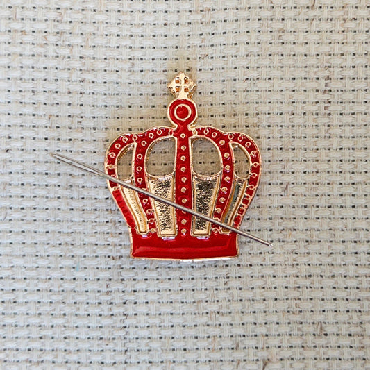 Red Crown Enamel Needle Minder