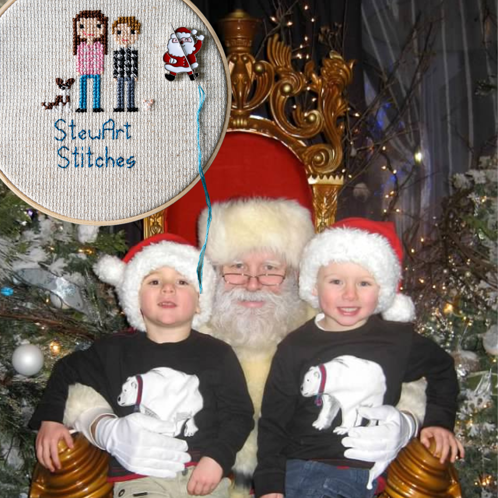 Santa Claus magnetic needle minder – jolly enamel accessory for cross stitch, embroidery, and needlepoint – festive Christmas stitching gift for holiday crafters.