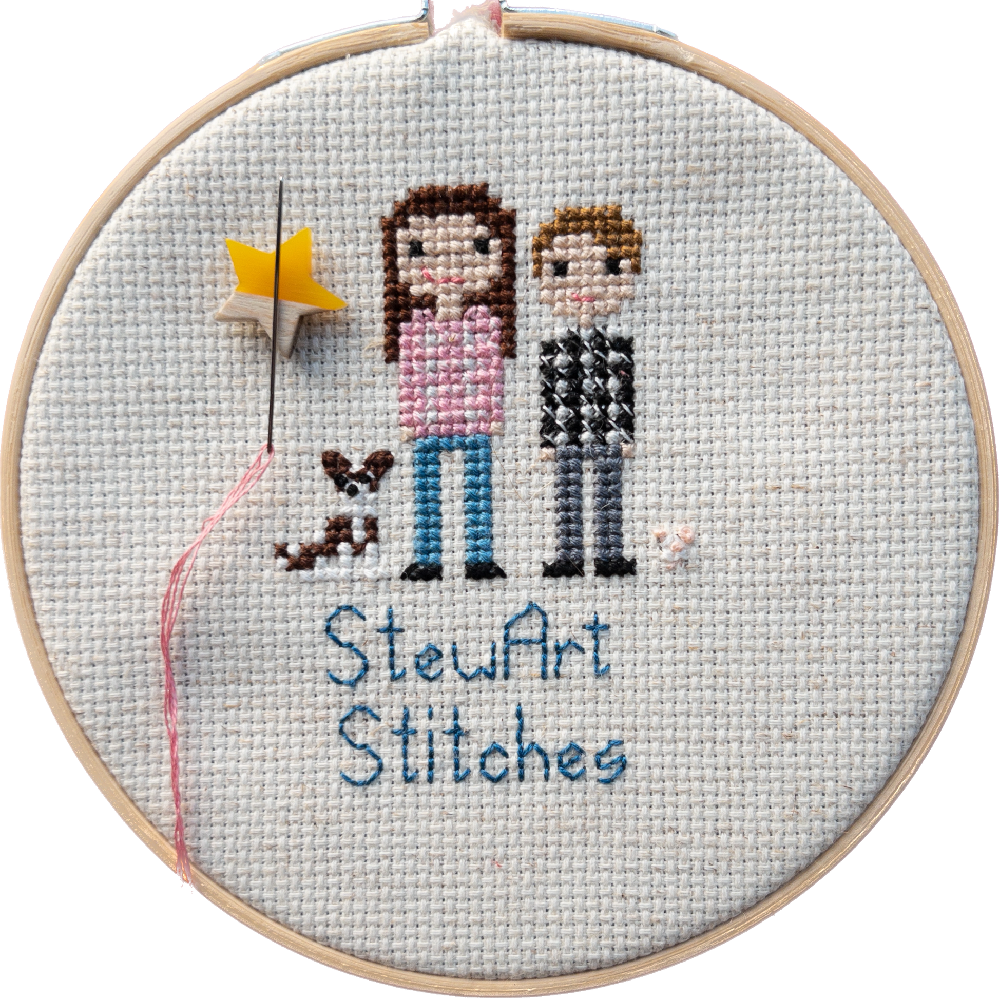 Star shaped magnetic needle minder with yellow resin and natural wood – ideal for cross stitch, embroidery, needlepoint, quilting, and hand sewing. A unique and functional needle holder for stitchers and crafters.