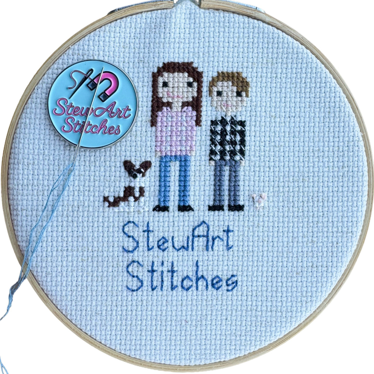 StewArt Stitches Magnetic Enamal Needle Minder for needlepoint, cross stitch, embroidery and sewing projects.