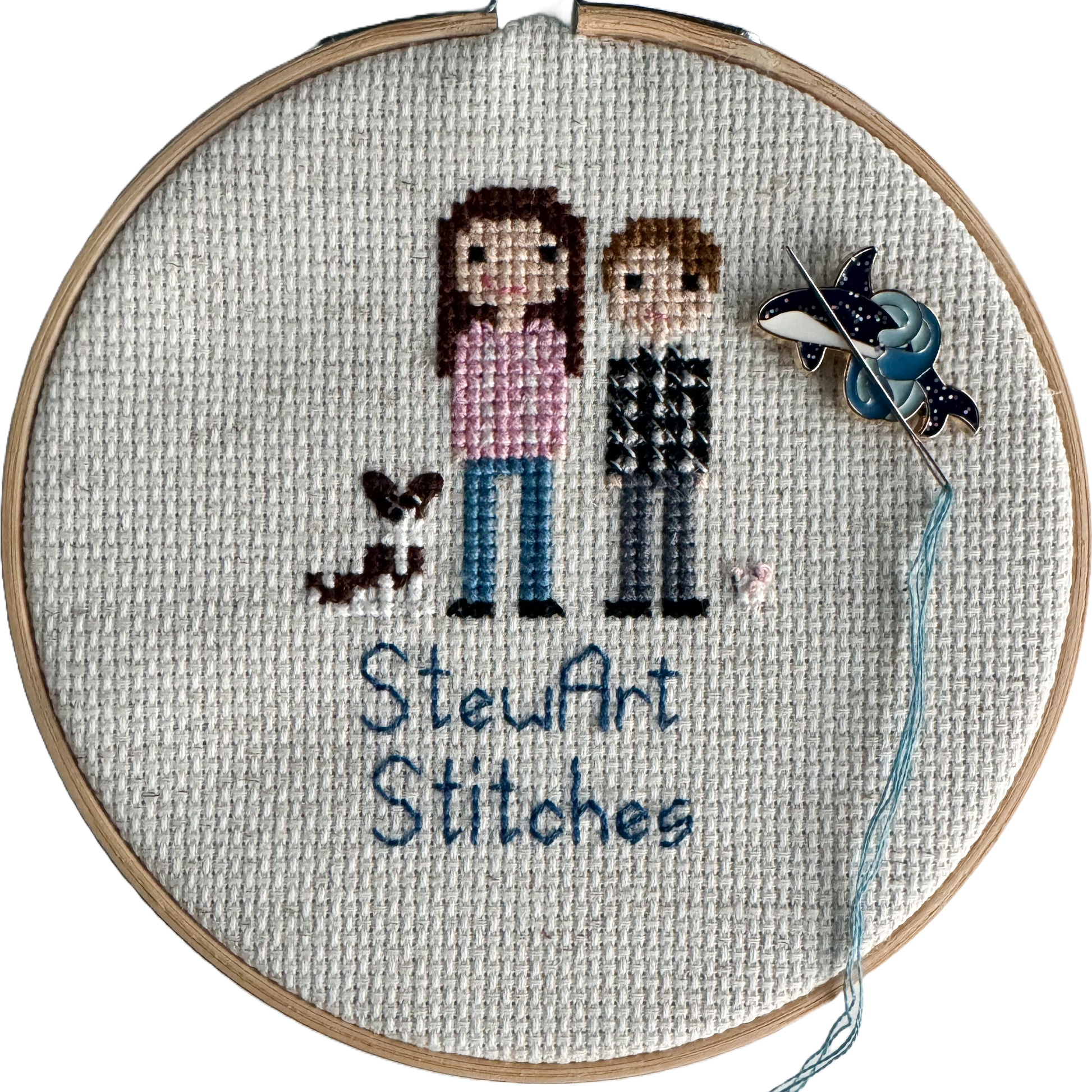 Whale Enamel Needle Minder