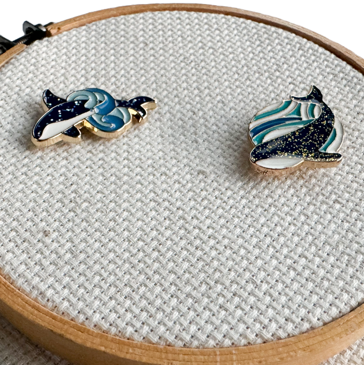 Whale Enamel Needle Minders