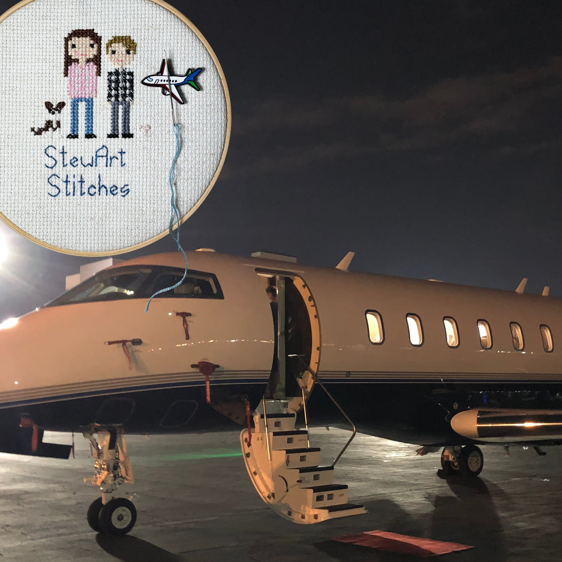 Airplane magnetic needle minder – travel themed enamel accessory for cross stitch, embroidery, and needlepoint – fun stitching gift for travelers and adventure lovers.