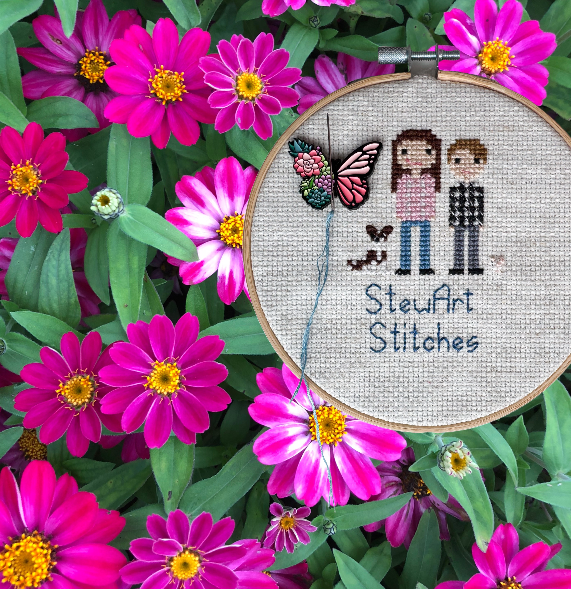 butterfly moth magnetic enamel needle minder