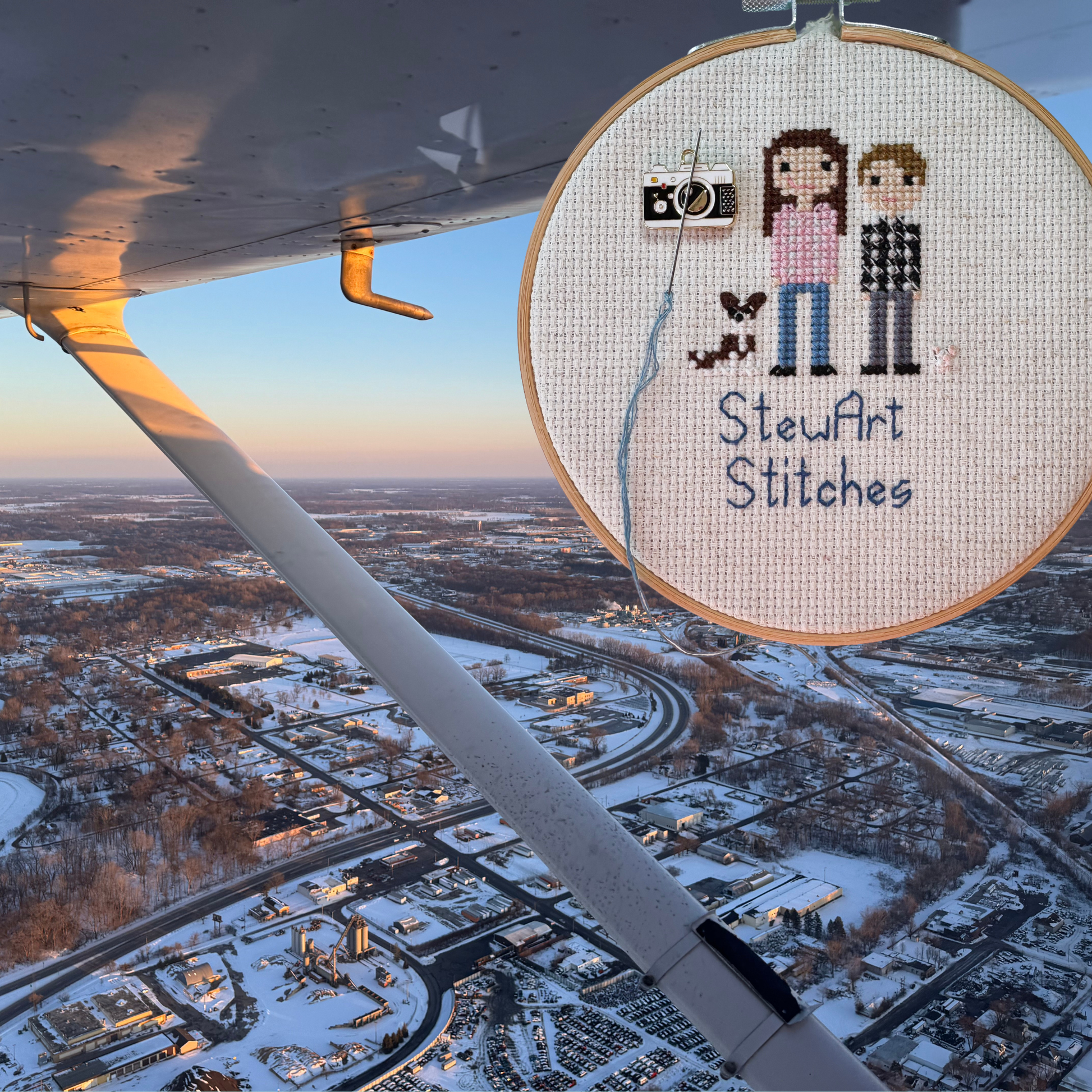 Camera magnetic needle minder – travel themed enamel accessory for cross stitch, embroidery, and needlepoint – fun stitching gift for travelers and adventure lovers.