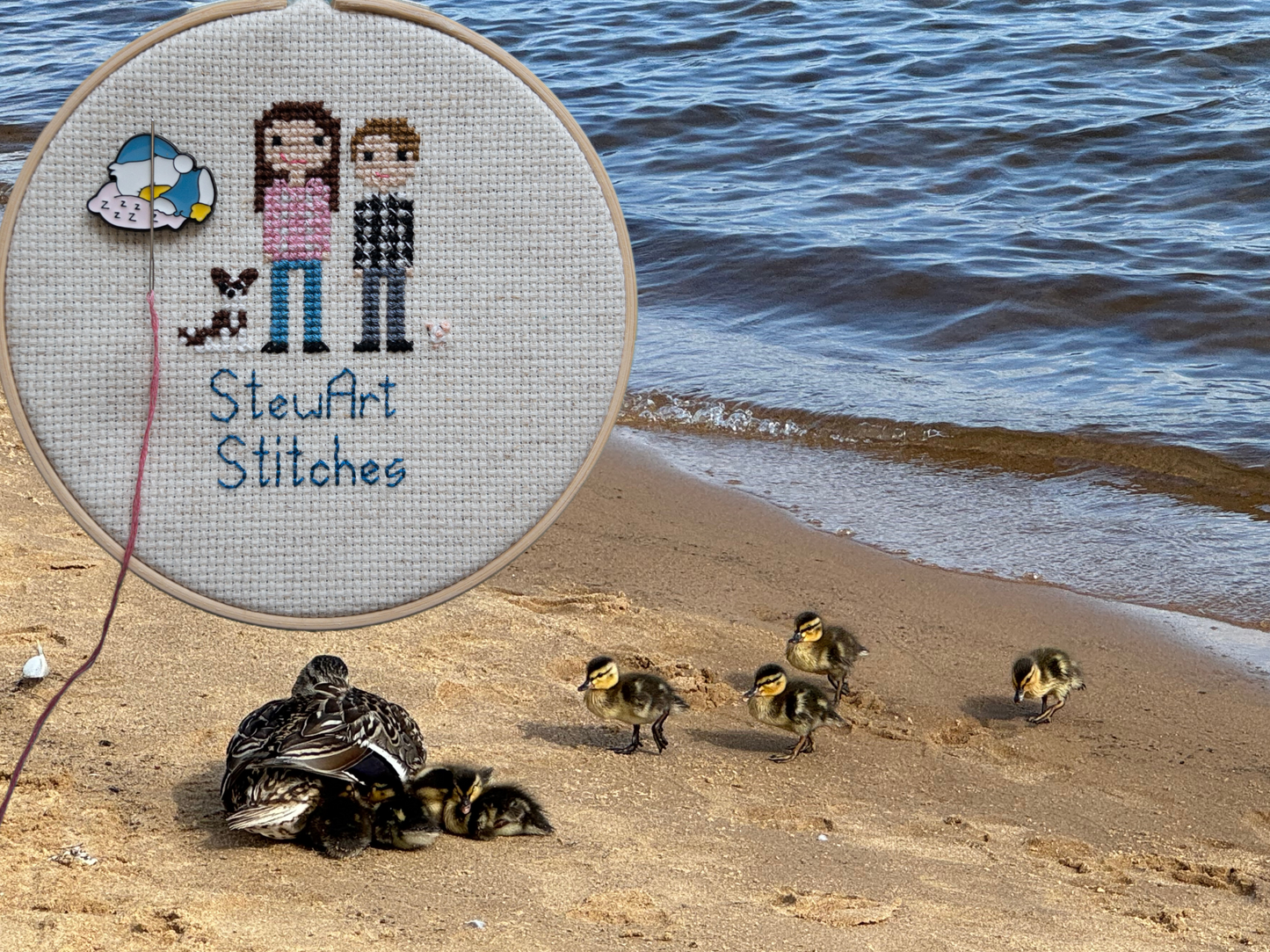 Sleepy Duck Enamel Needle Minder