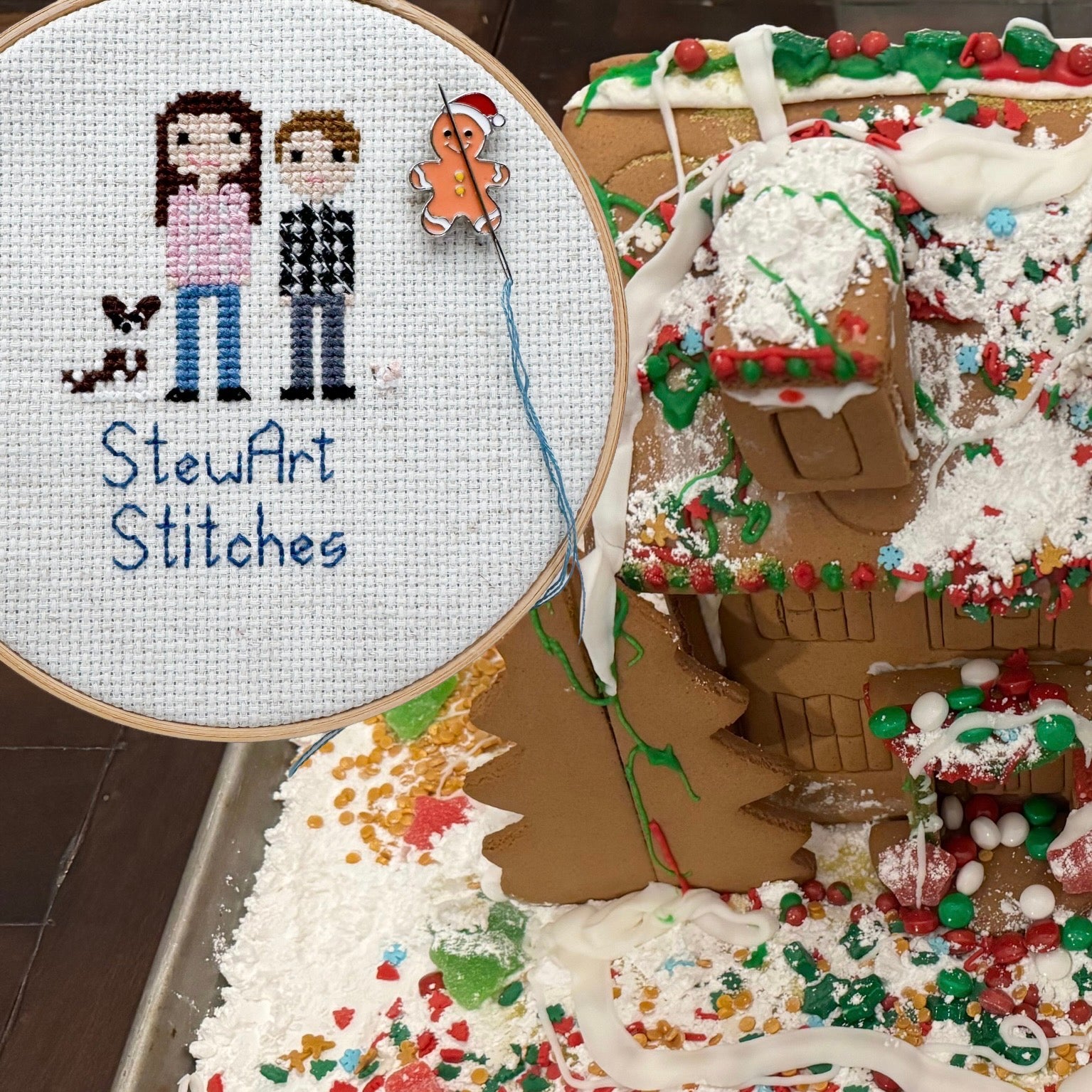 Gingerbread Man Enamel Needle Minder